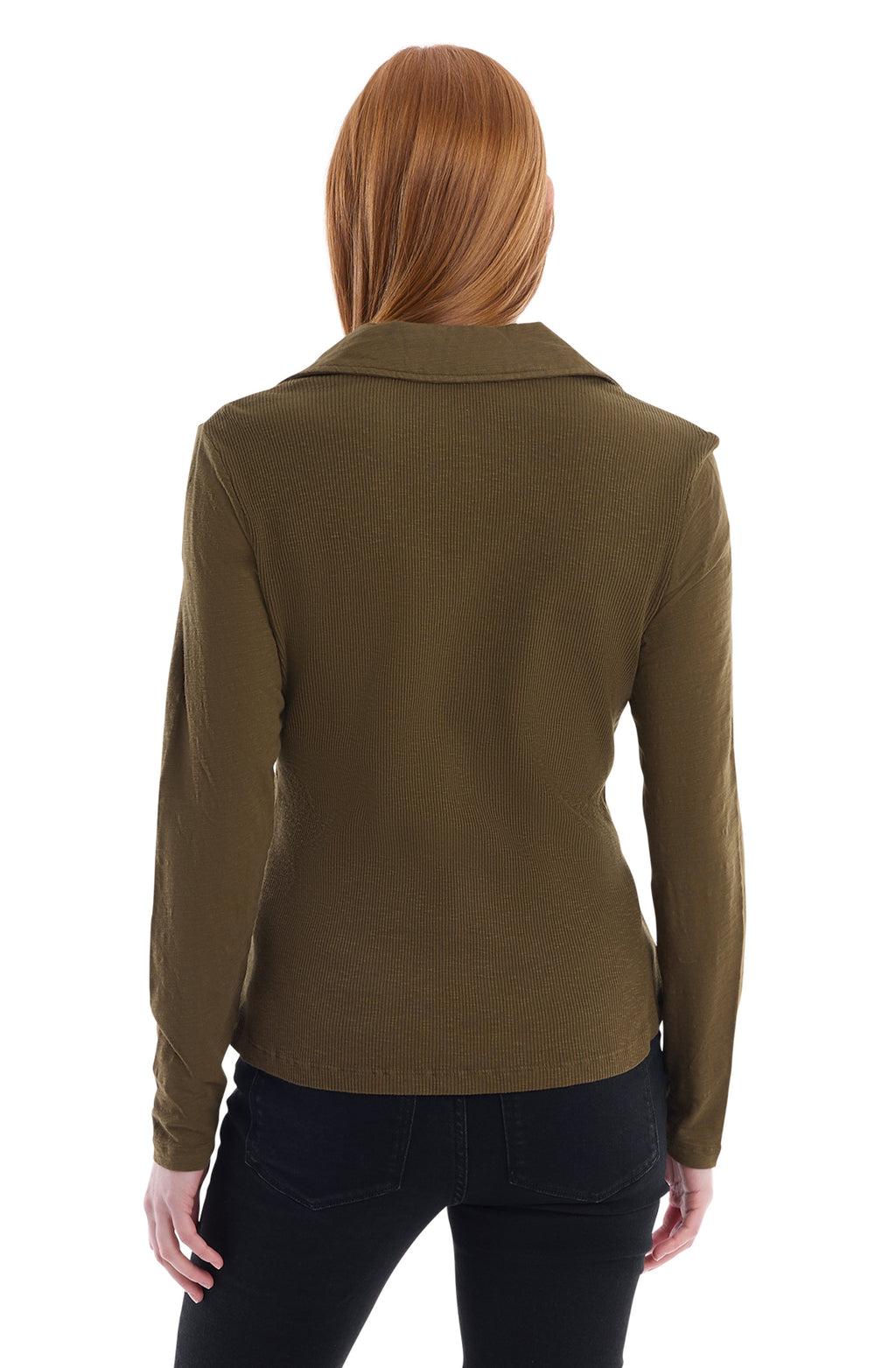 Scoop Neck Long Sleeve Polo