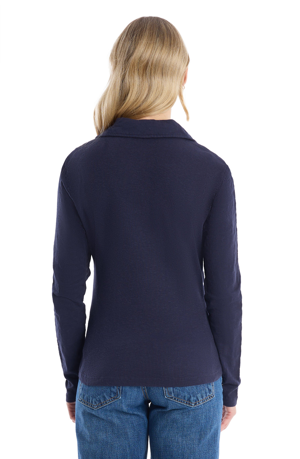 Scoop Neck Long Sleeve Polo