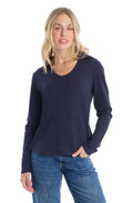 Scoop Neck Long Sleeve Polo