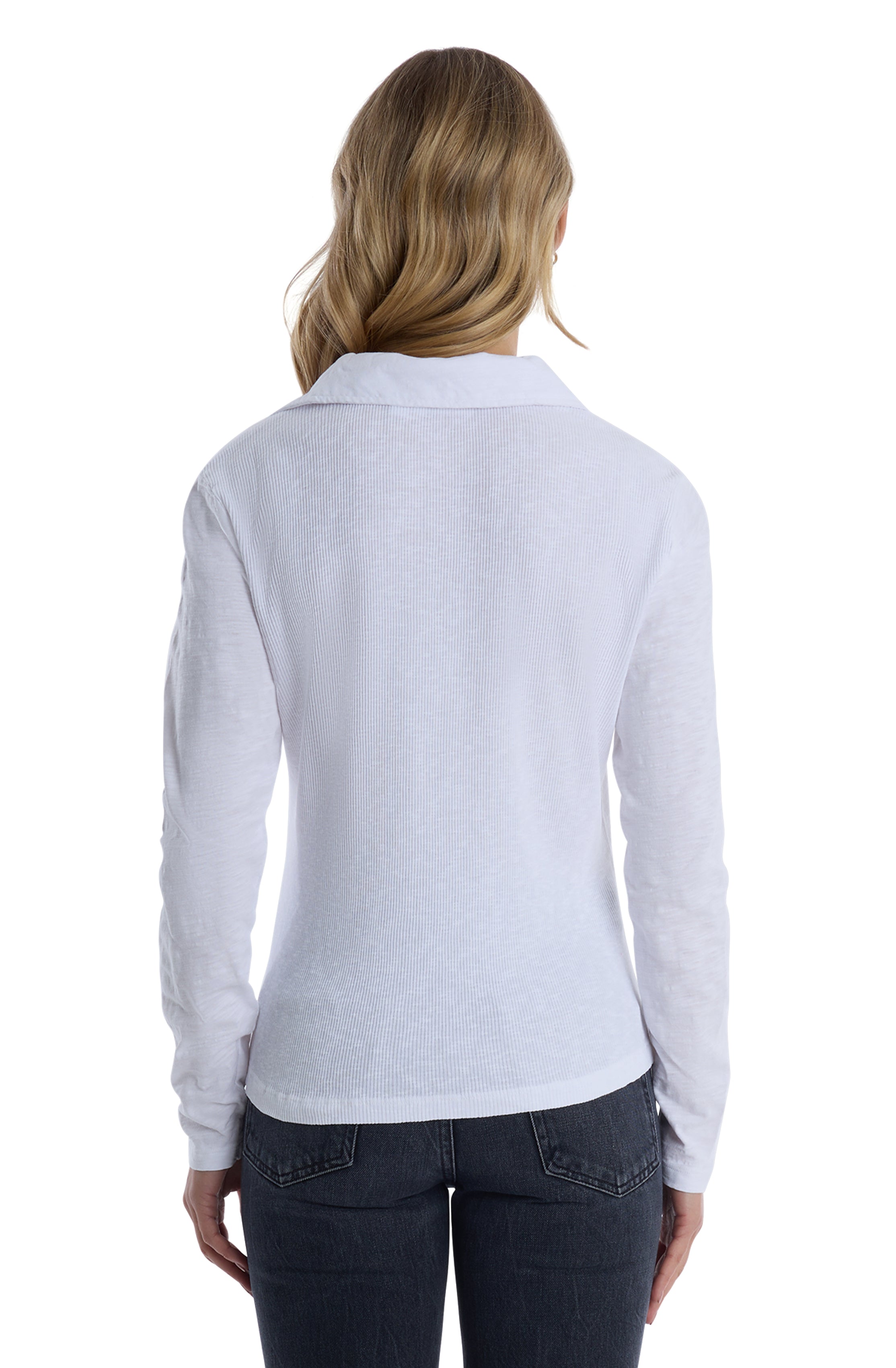 Scoop Neck Long Sleeve Polo
