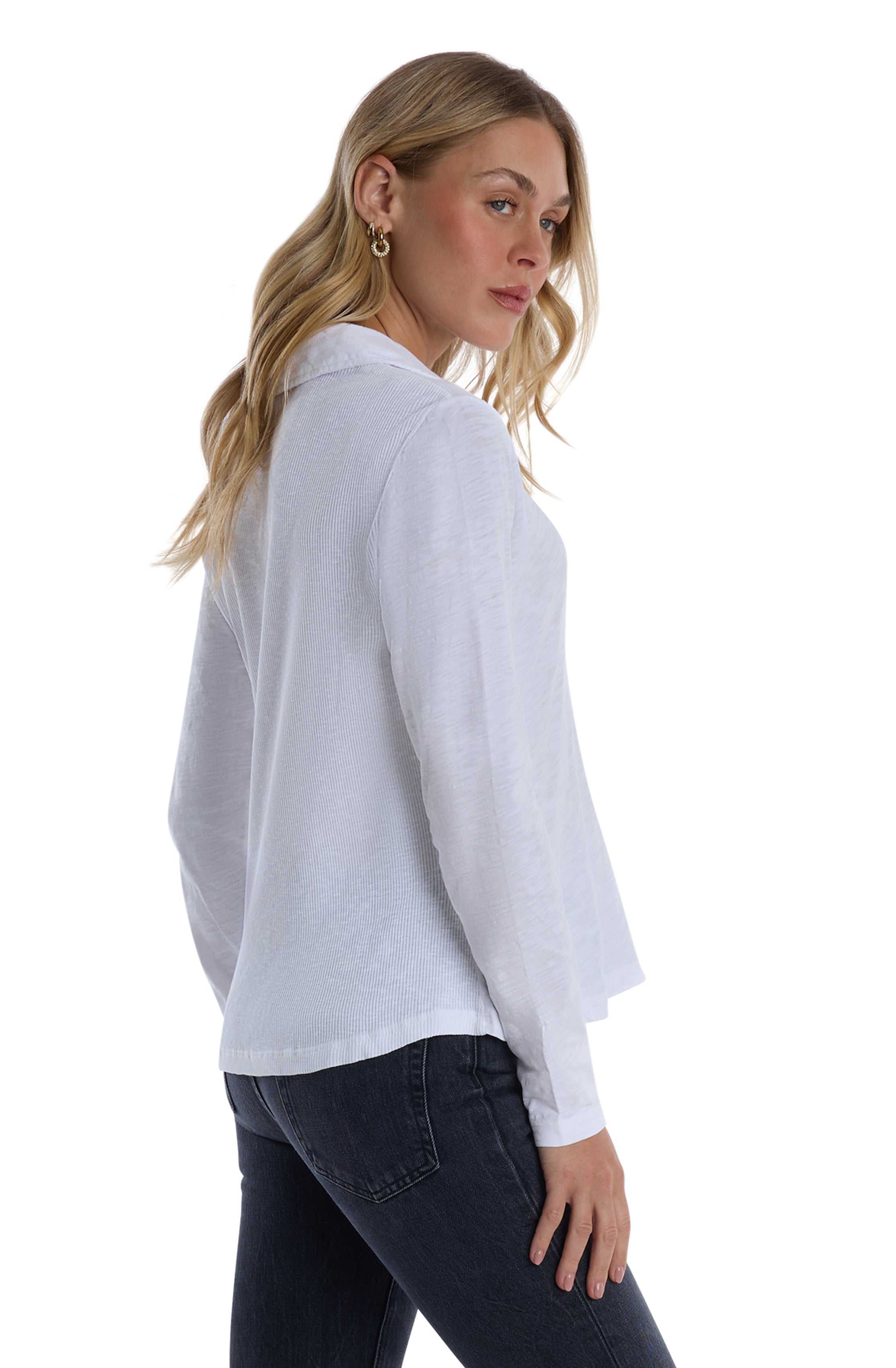 Scoop Neck Long Sleeve Polo