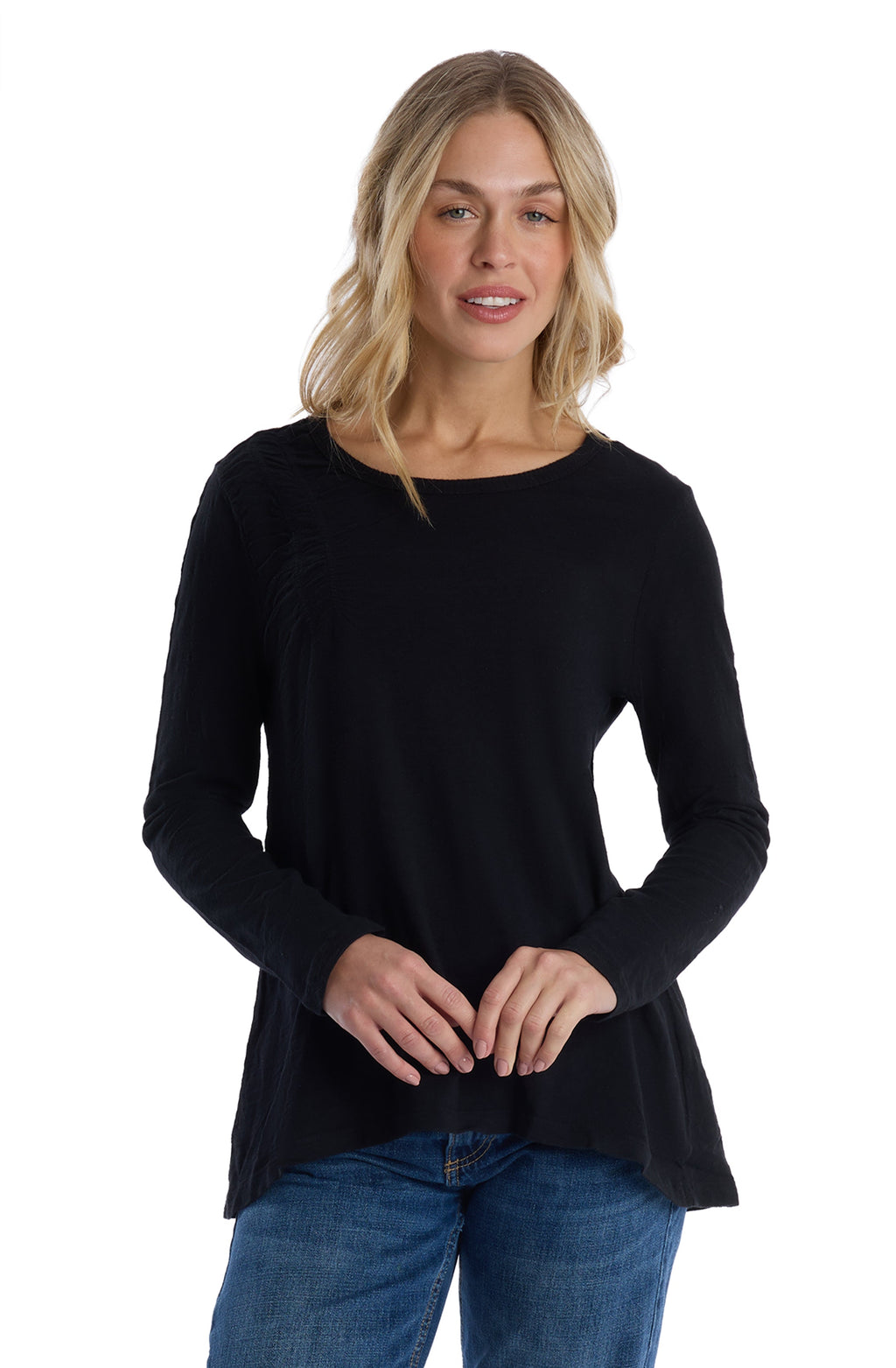 Wide Neck Long Sleeve Tee