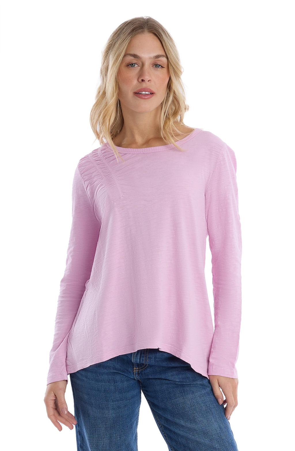Wide Neck Long Sleeve Tee