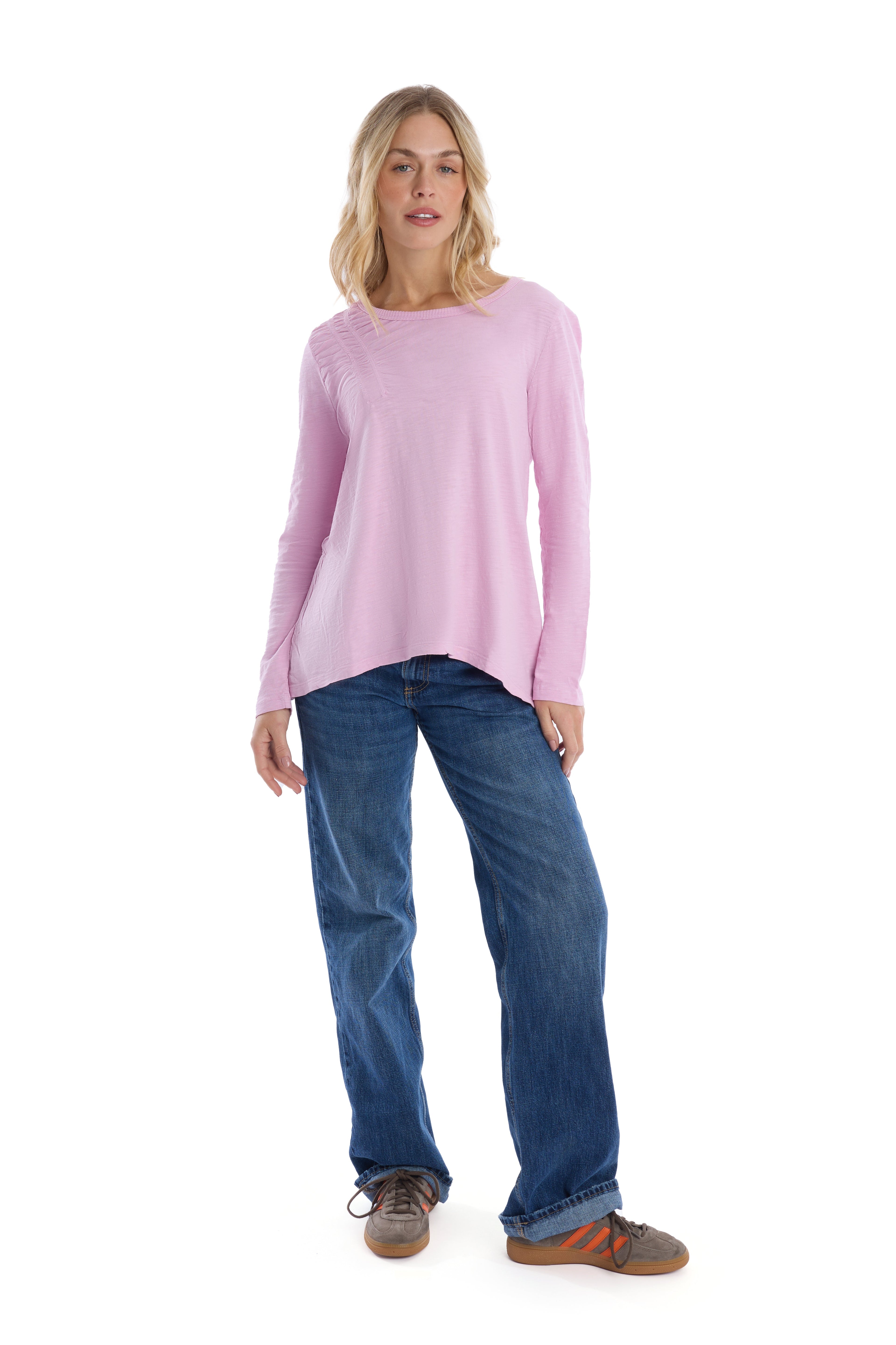 Wide Neck Long Sleeve Tee