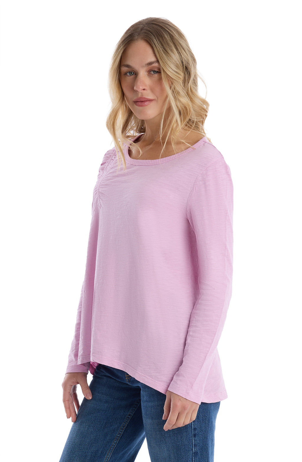 Wide Neck Long Sleeve Tee