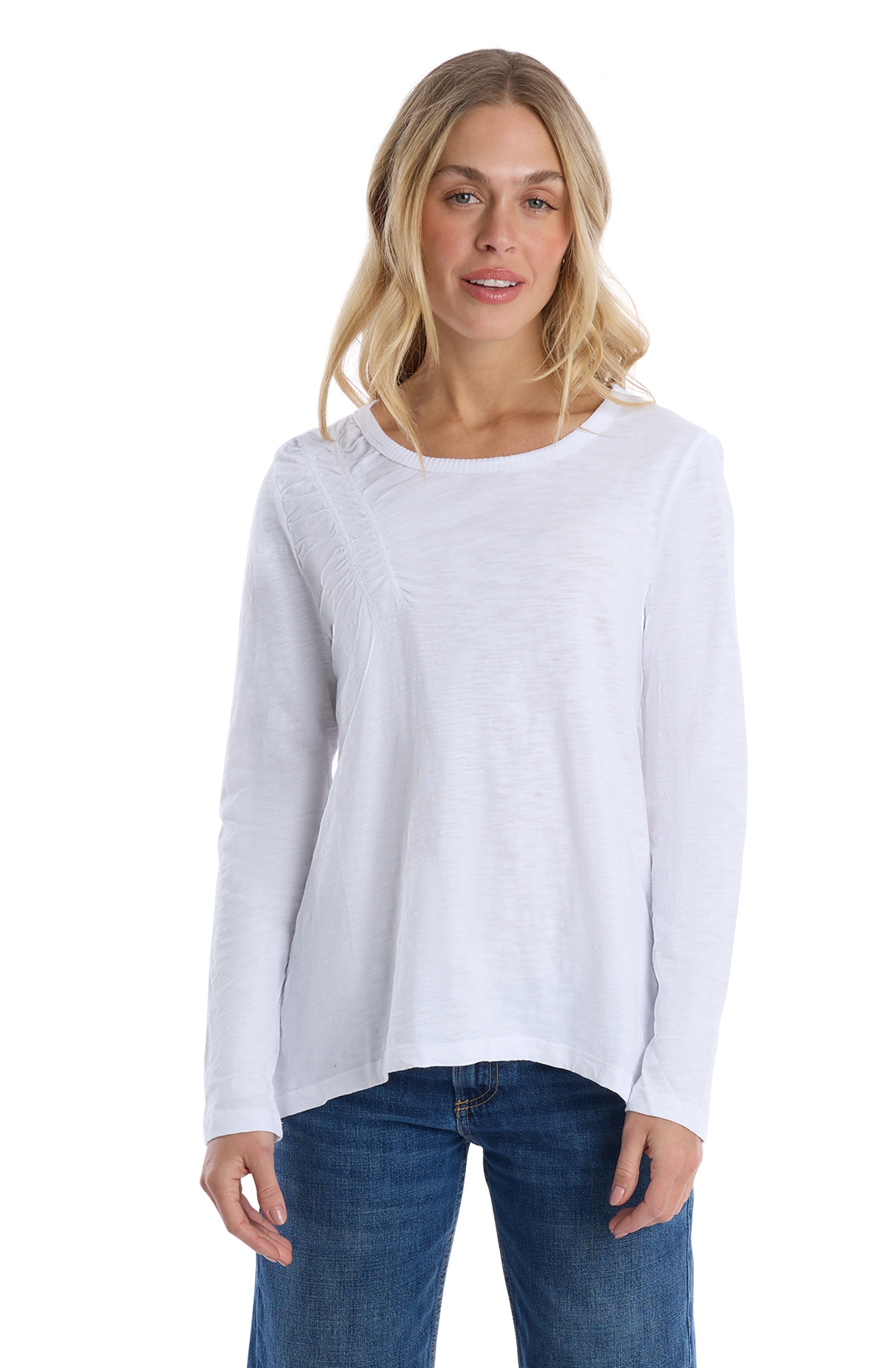 Wide Neck Long Sleeve Tee