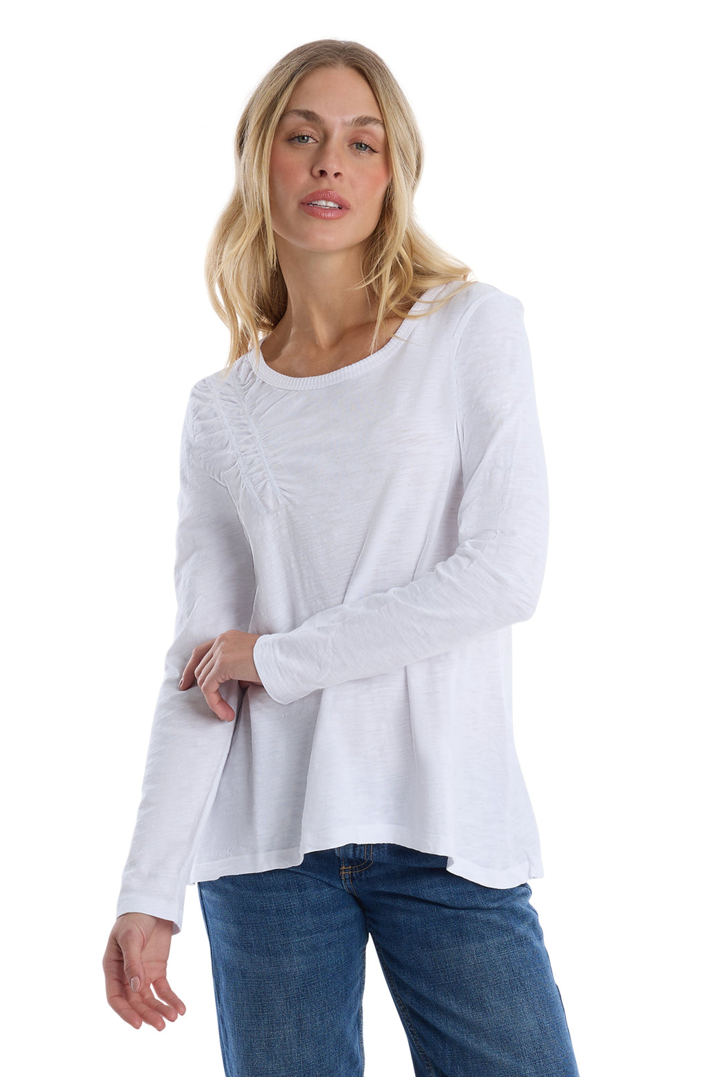 Wide Neck Long Sleeve Tee