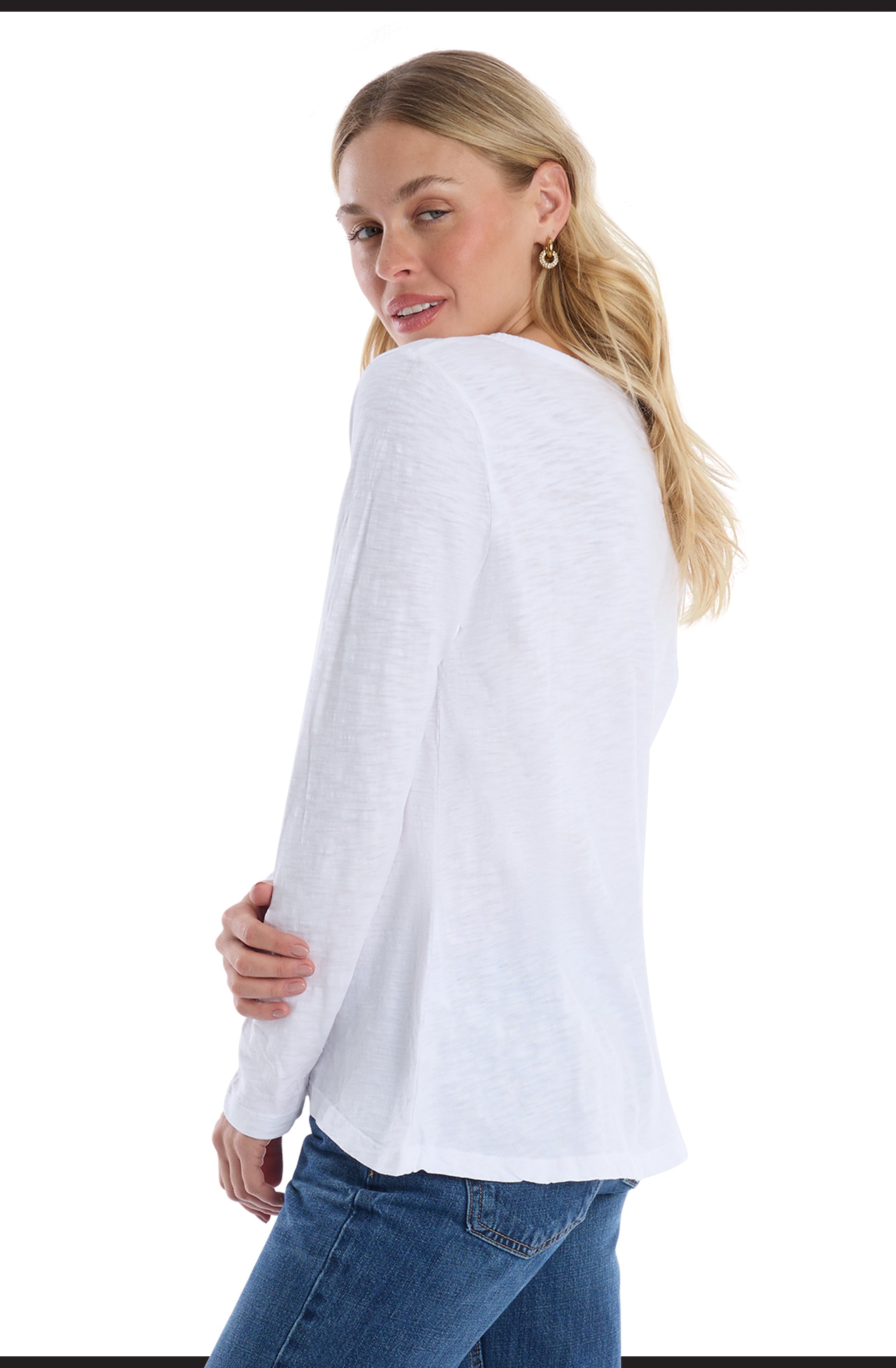 Wide Neck Long Sleeve Tee