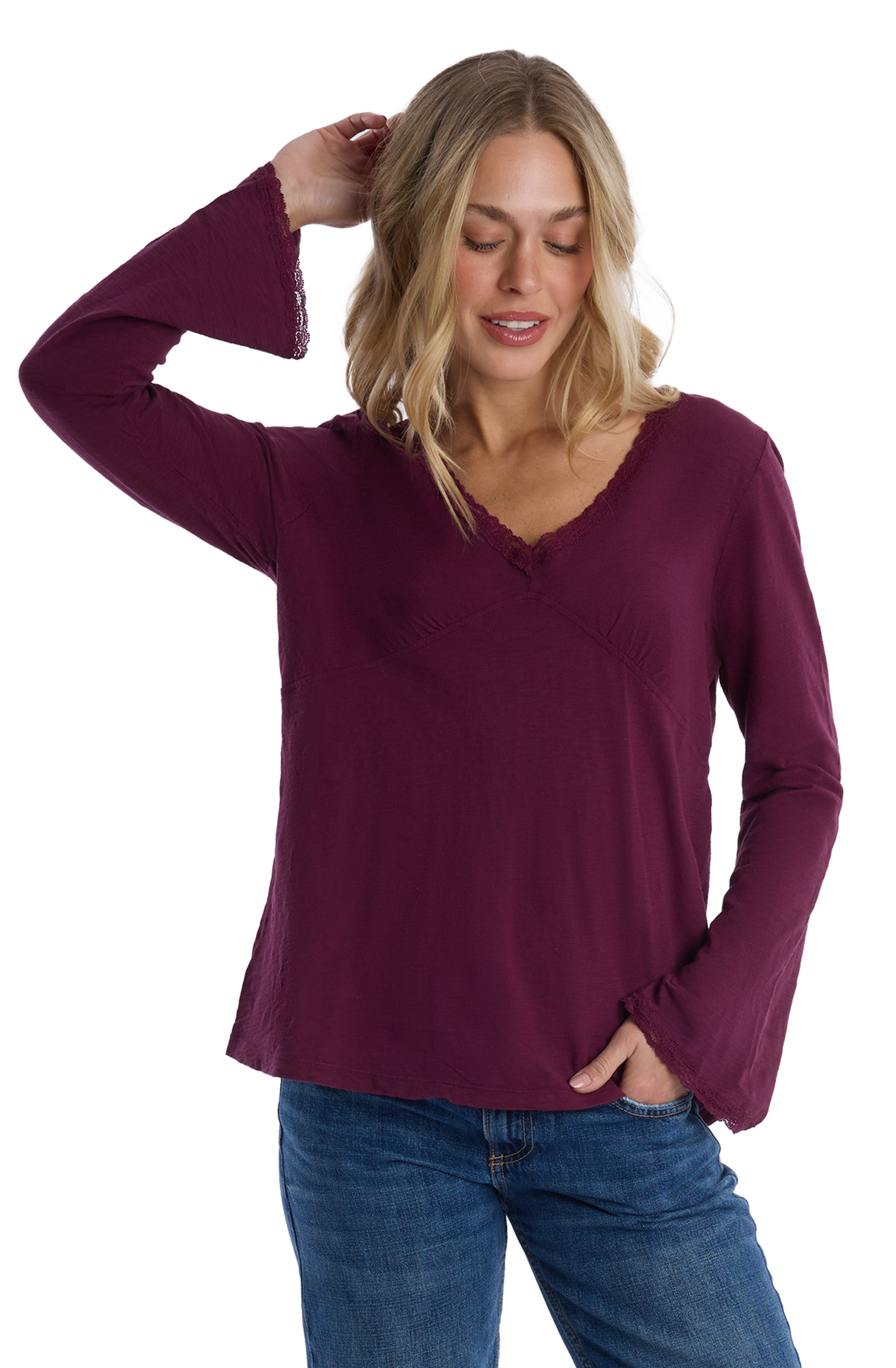 V-Neck Long Sleeve Empire