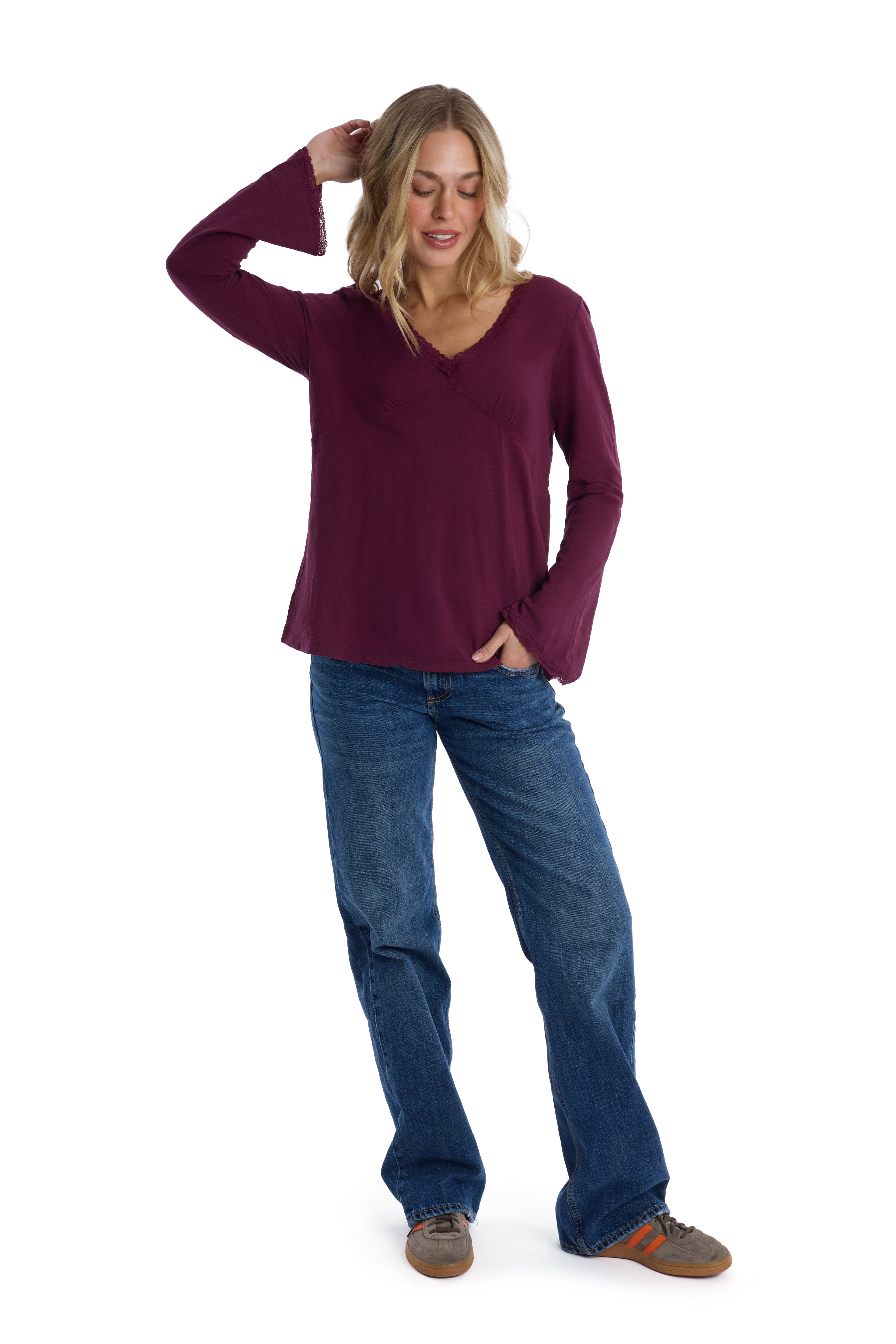 V-Neck Long Sleeve Empire