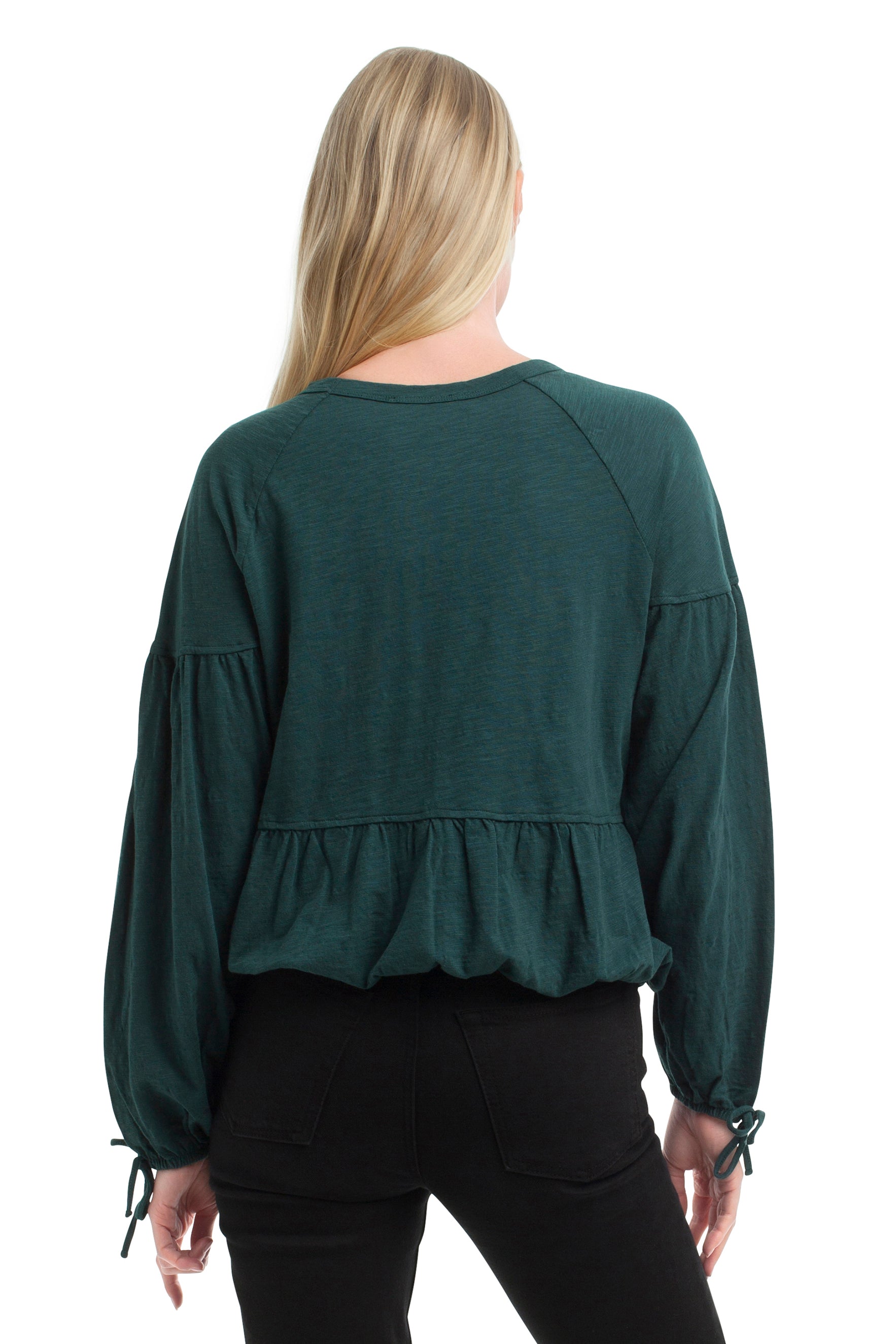 Shirred Elastic Hem Tee