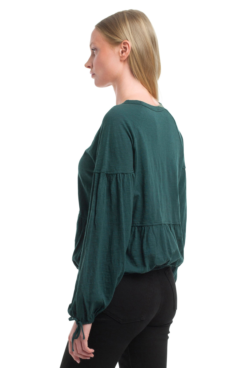 Shirred Elastic Hem Tee
