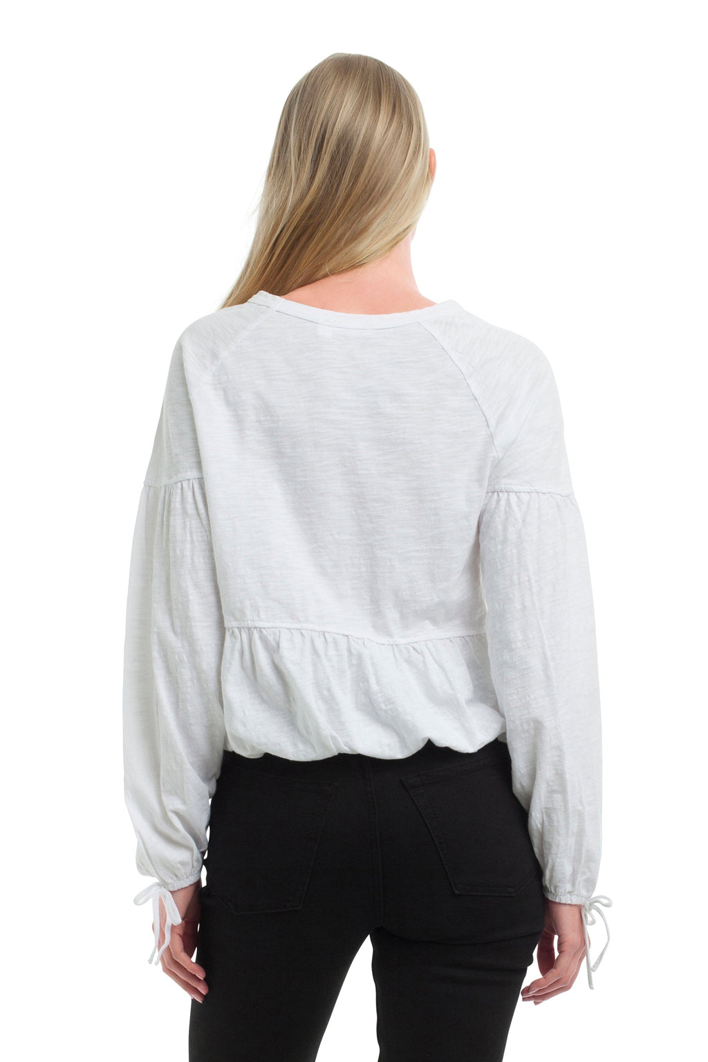 Shirred Elastic Hem Tee