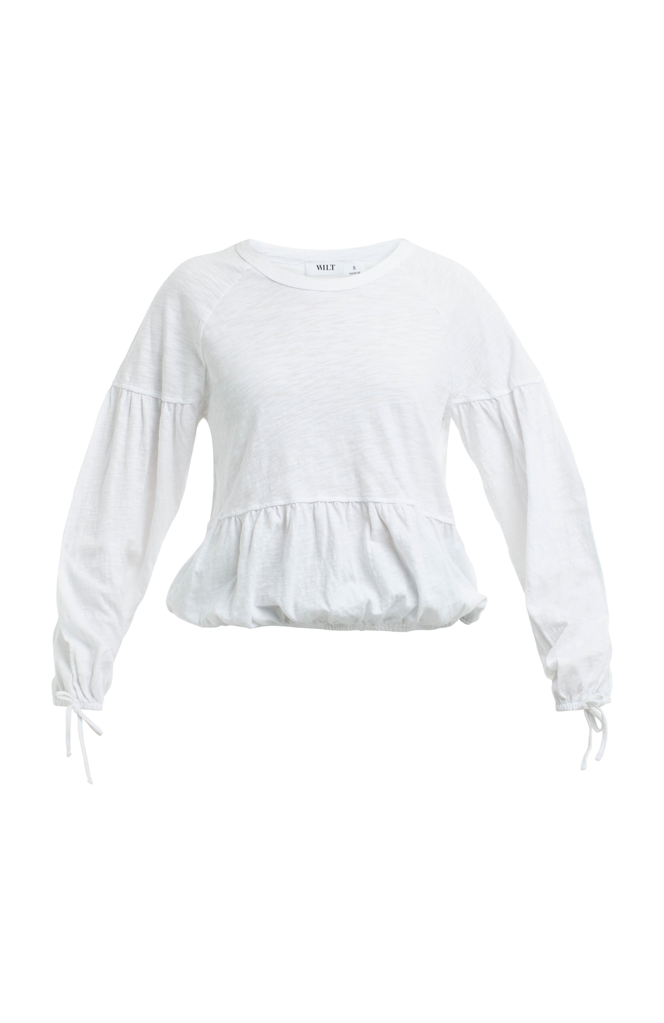 Shirred Elastic Hem Tee