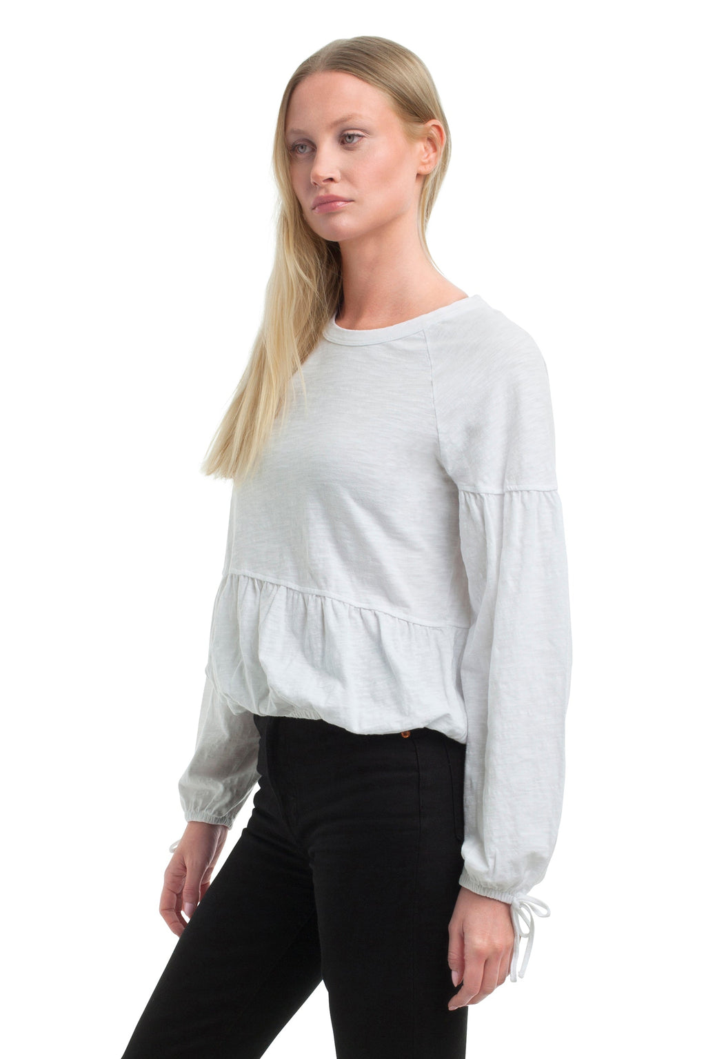 Shirred Elastic Hem Tee