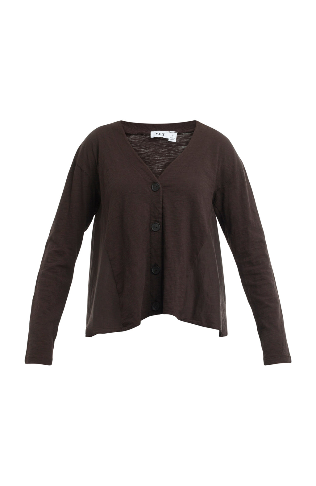 Button Front Mixed Cardigan