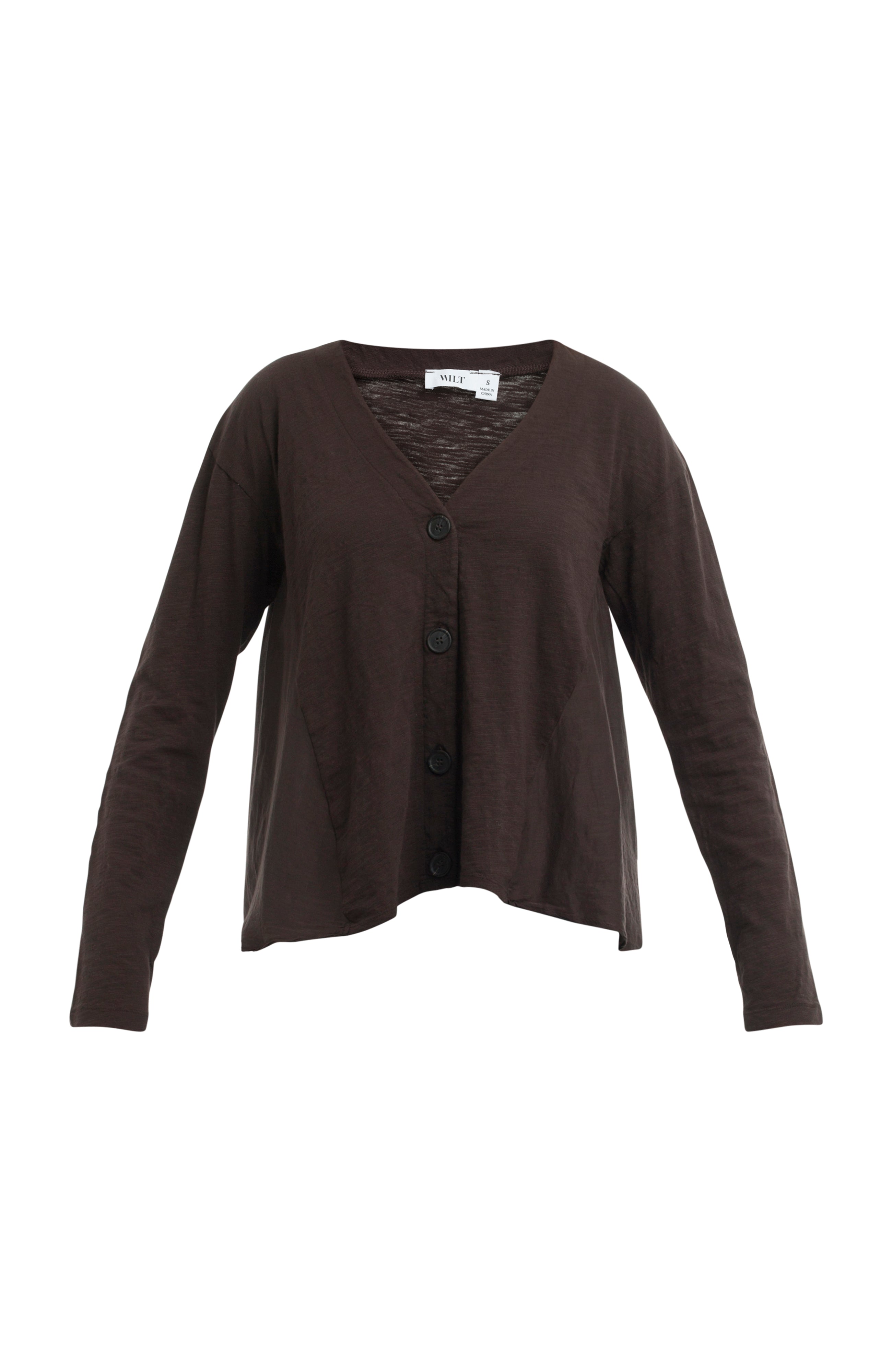 Button Front Mixed Cardigan