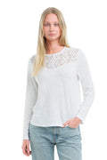 Lace Yoke Henley Tee