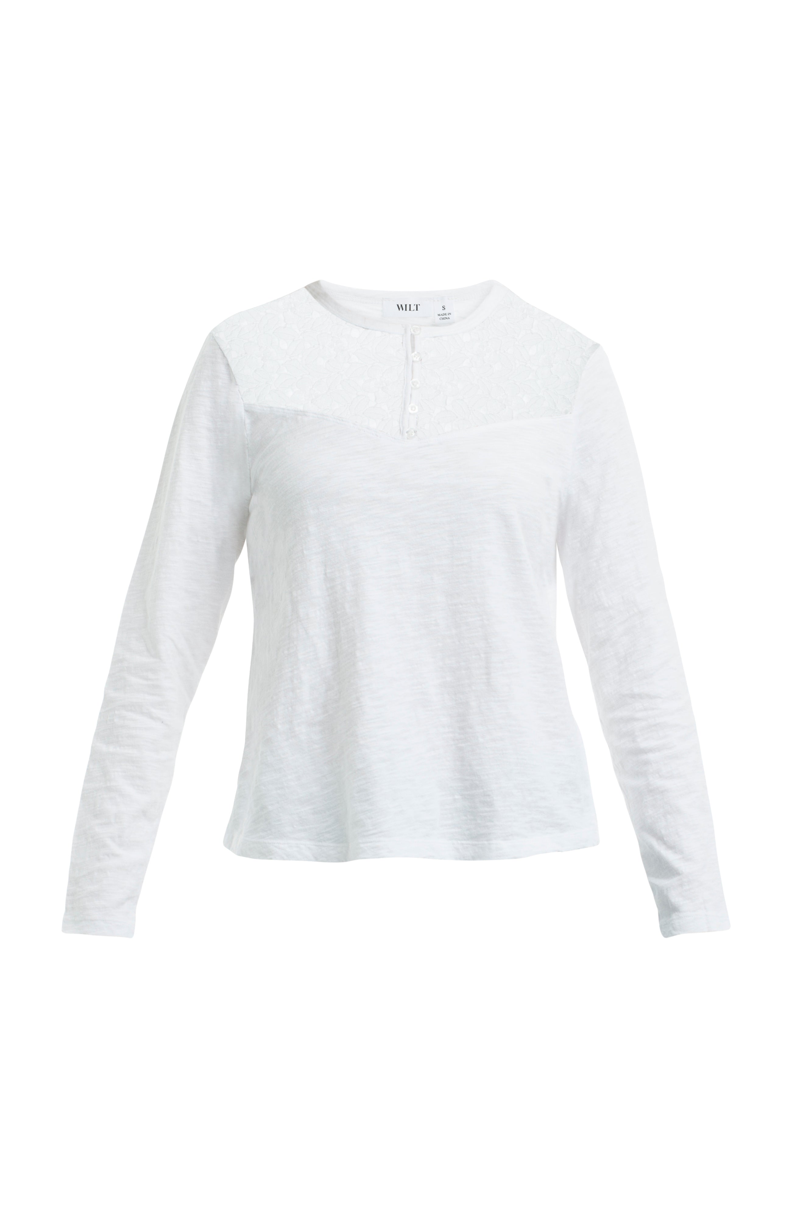 Lace Yoke Henley Tee