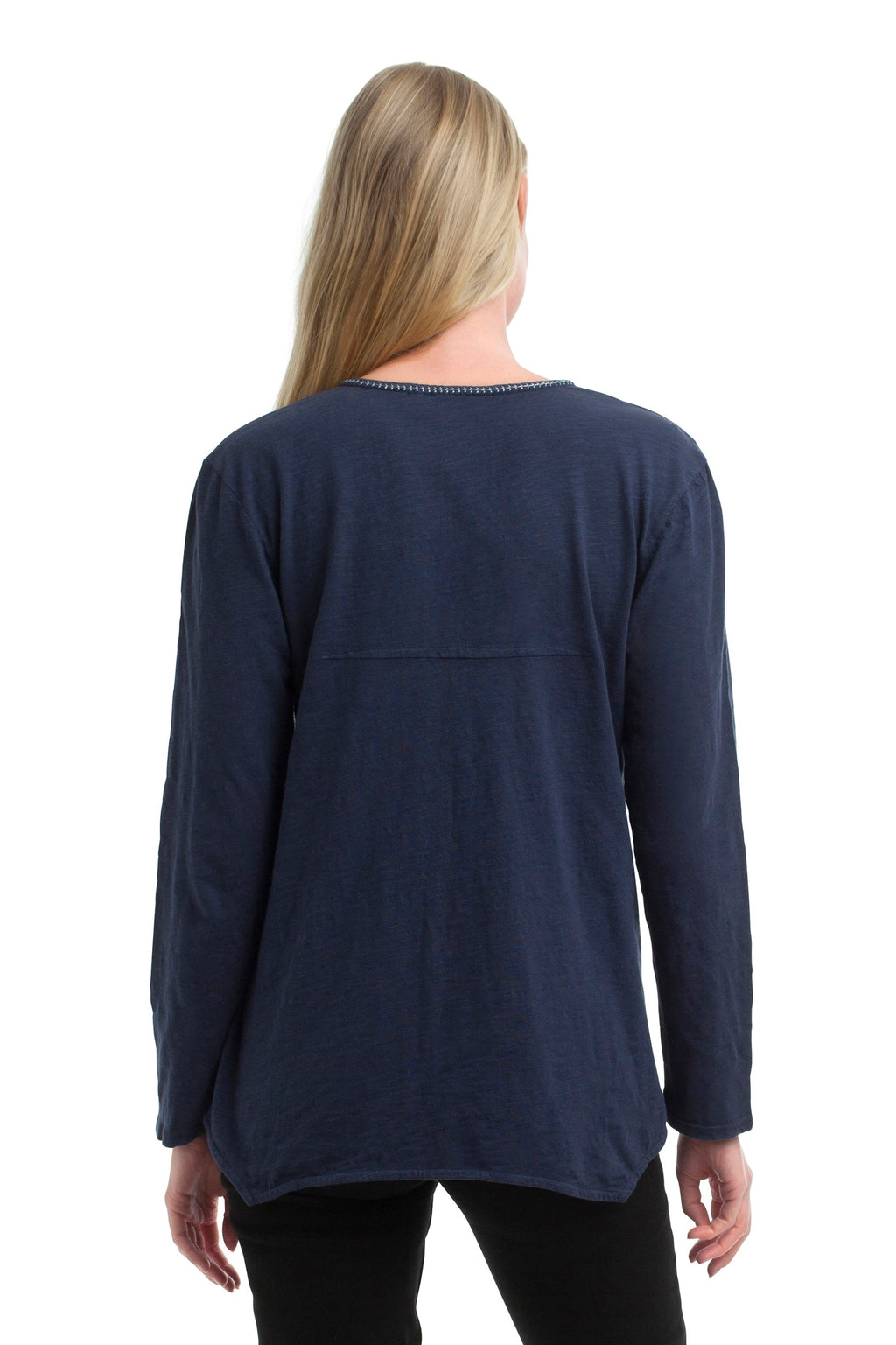 Metallic Thread V-Neck