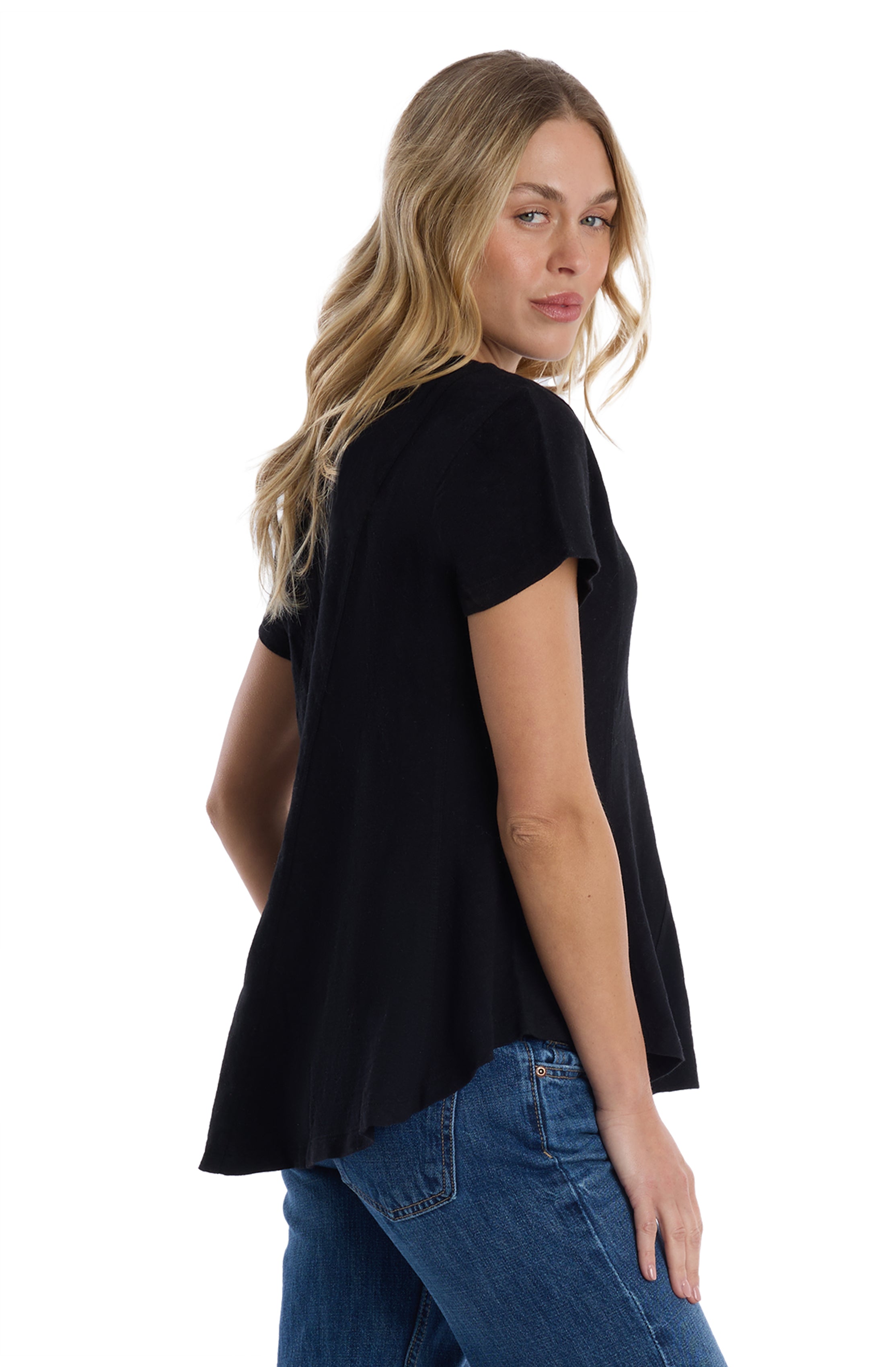 Round neck short sleeve tee