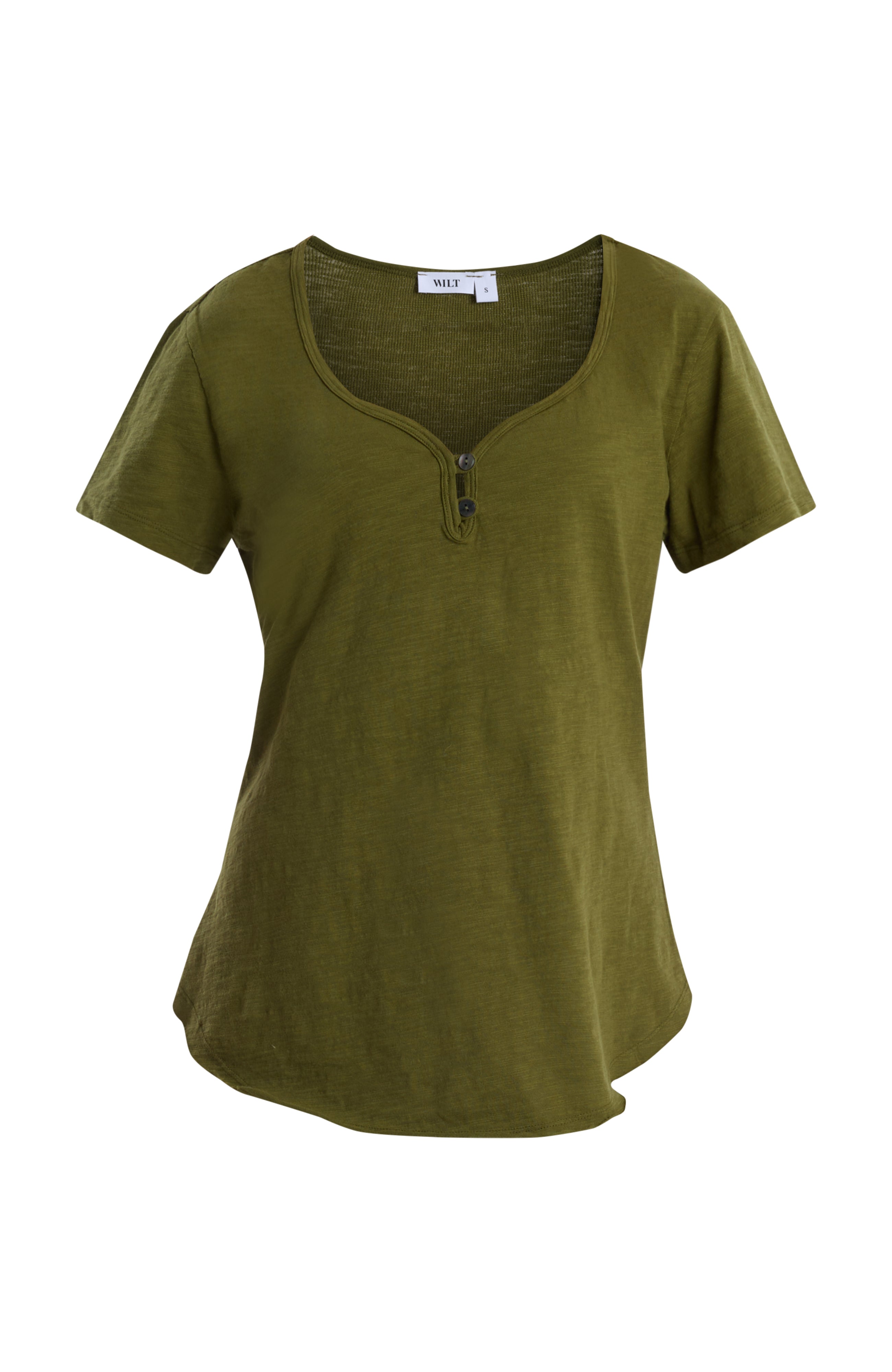 V-neck henley short sleeve
