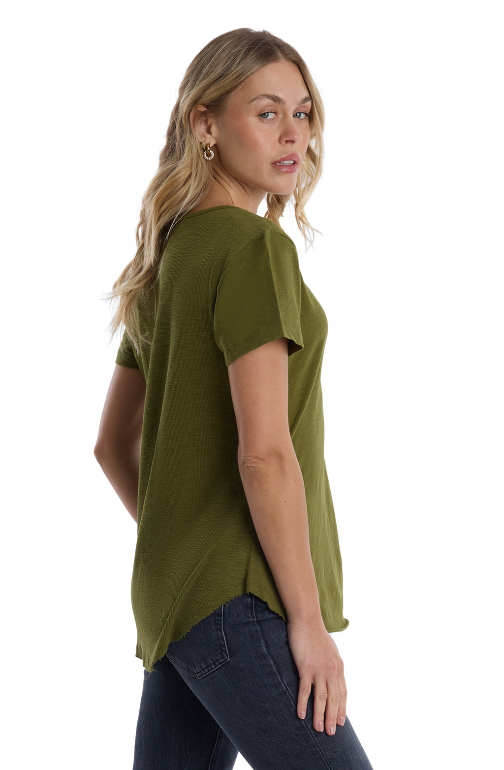 V-neck henley short sleeve