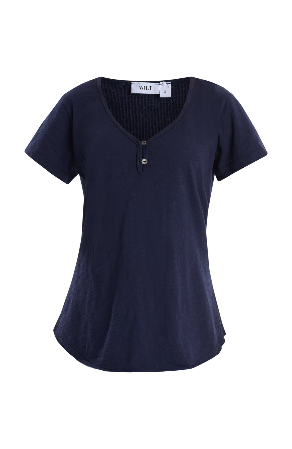 V-neck henley short sleeve