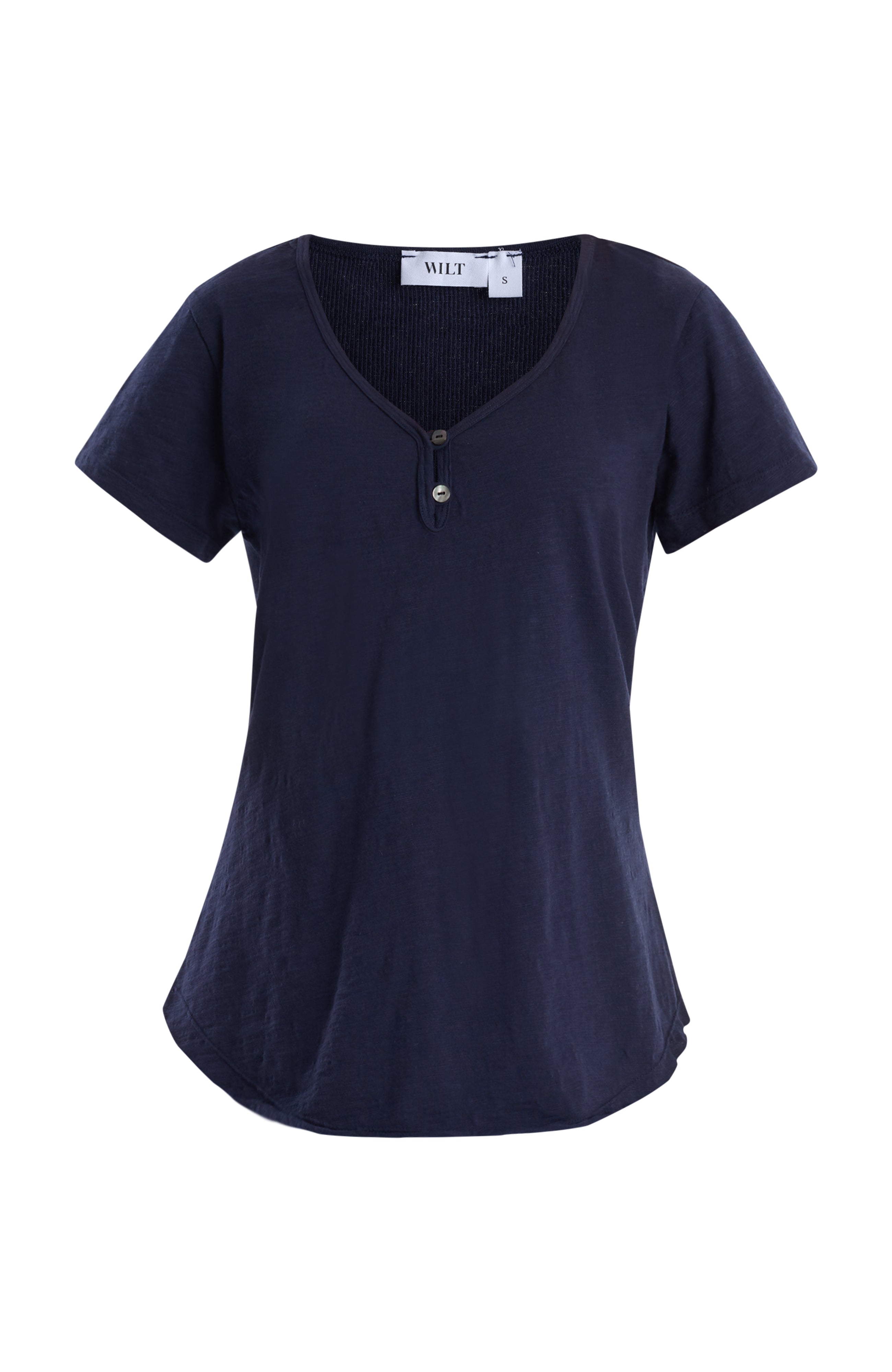V-neck henley short sleeve
