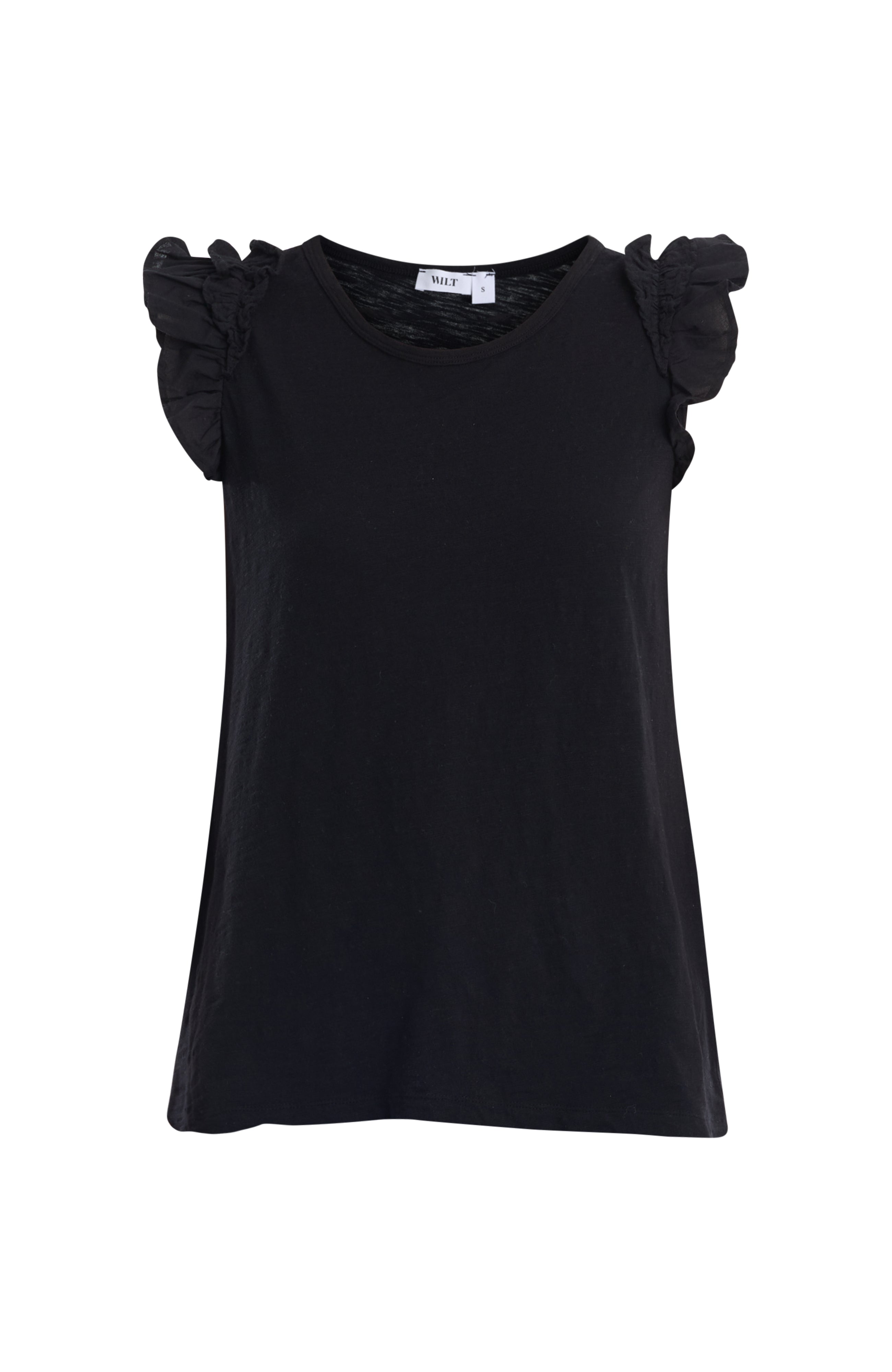 Ruffle shoulder tank tee