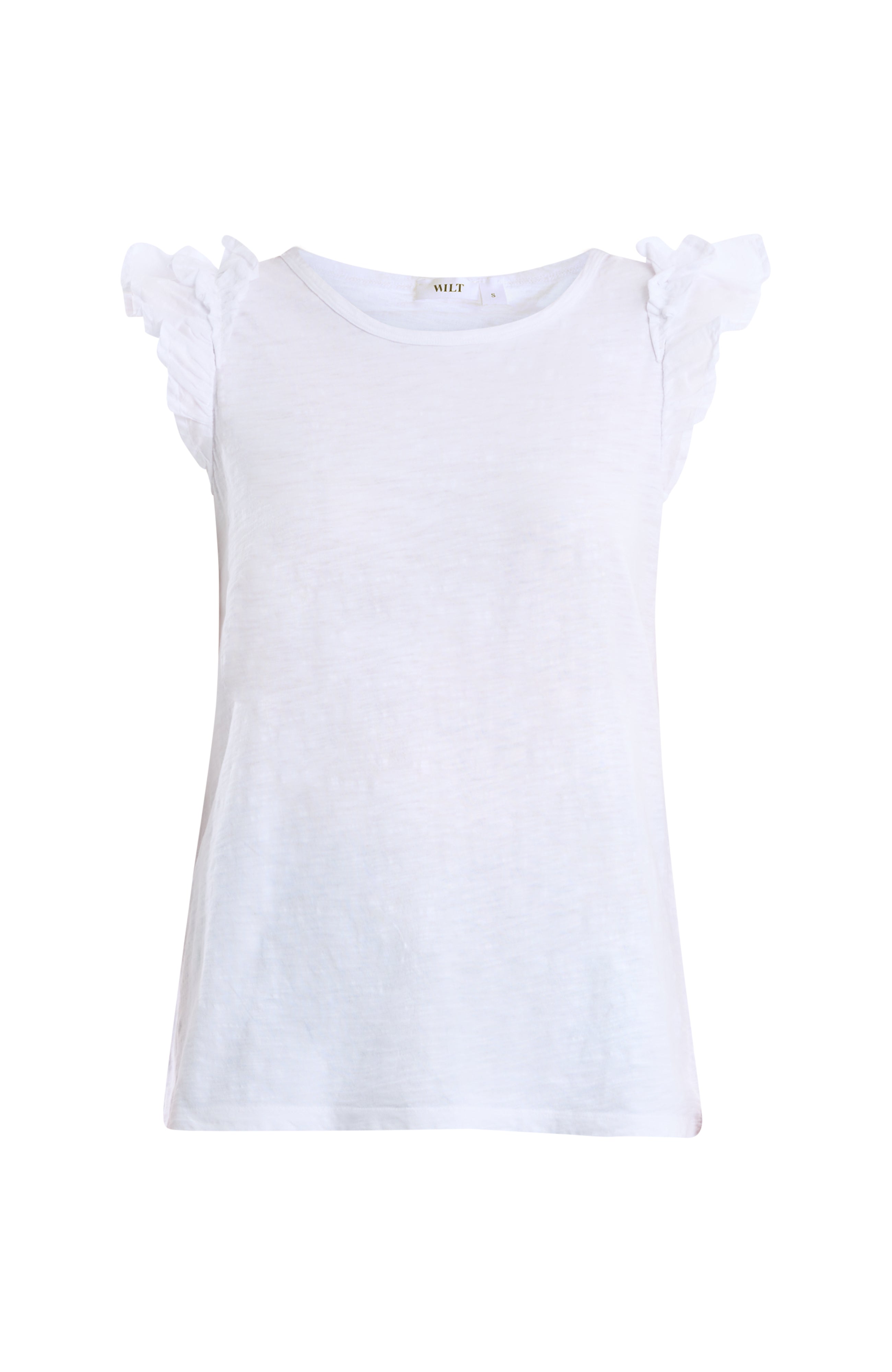 Ruffle shoulder tank tee