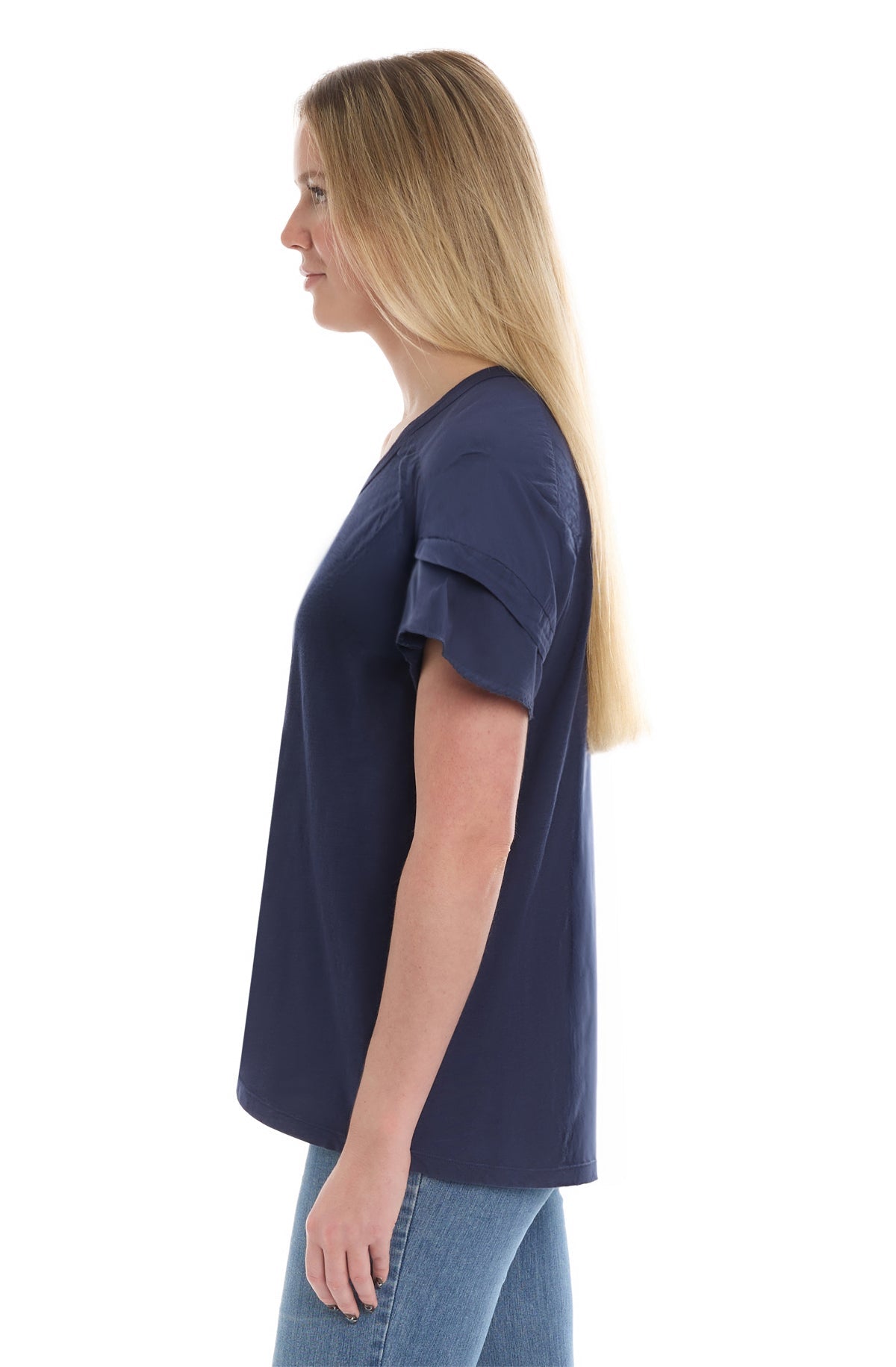 Ruffle short sleeve tee