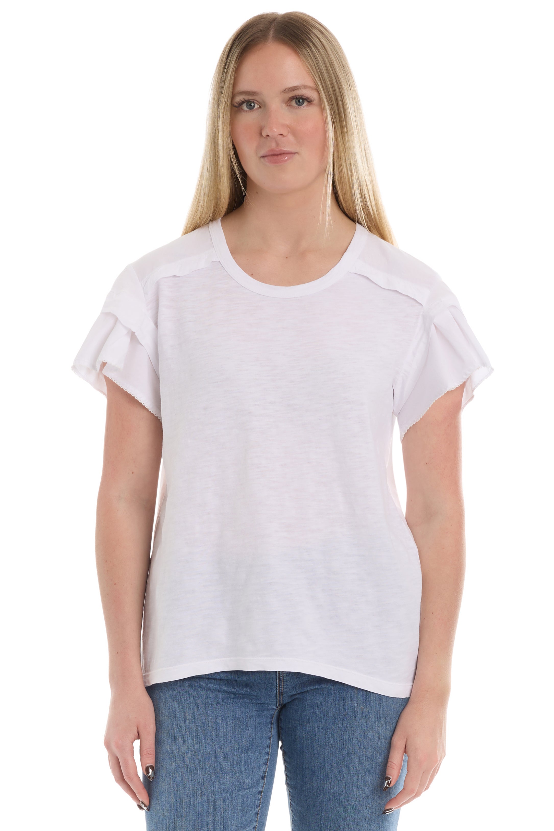 Ruffle short sleeve tee