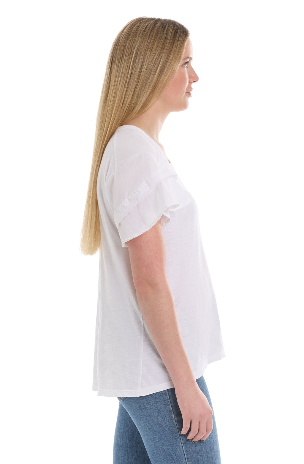 Ruffle short sleeve tee