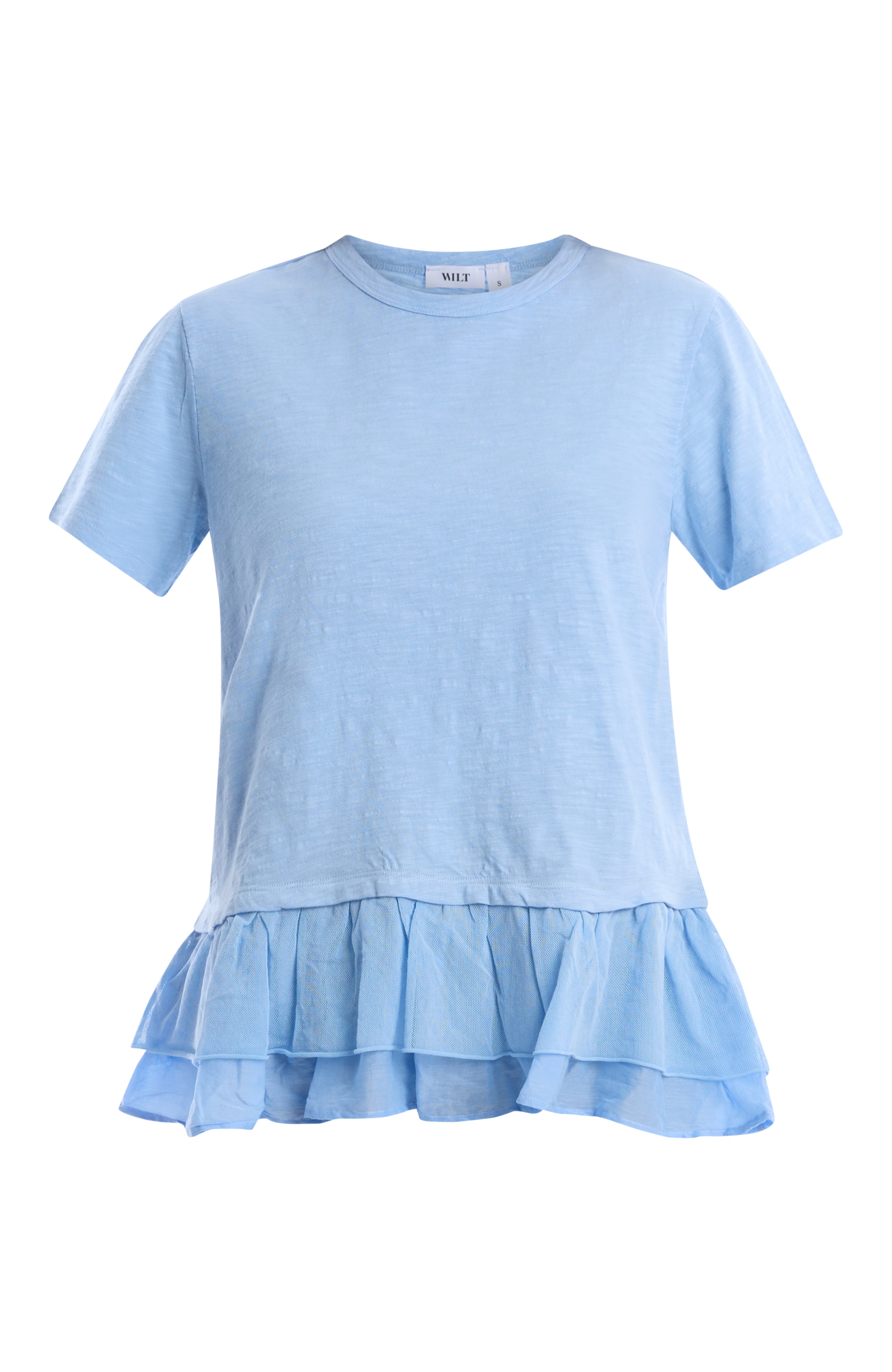 Short sleeve mixed media tee