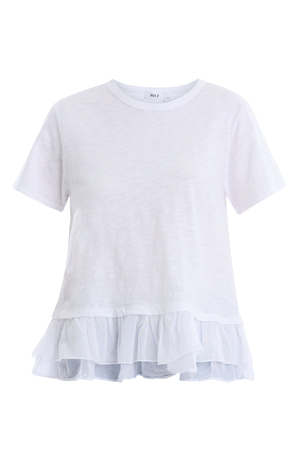 Short sleeve mixed media tee