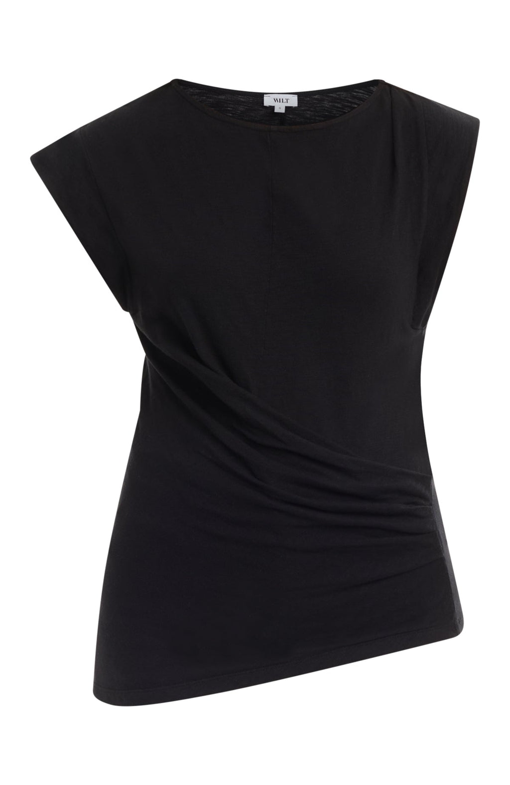 Boat neck rolled cuff