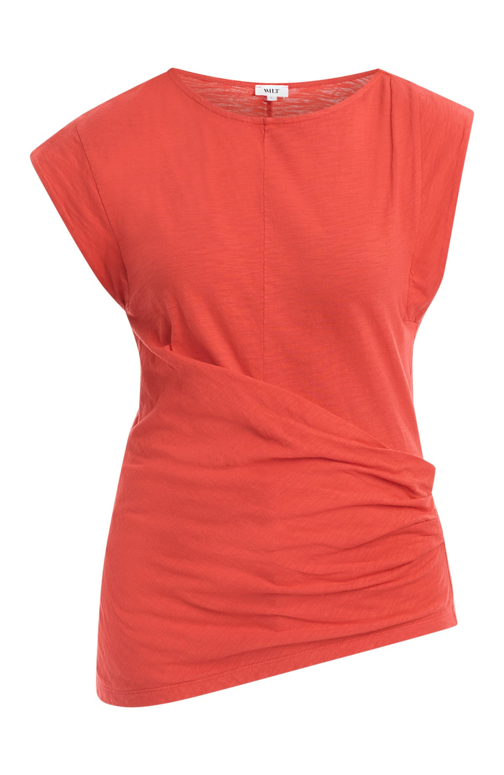 Boat neck rolled cuff