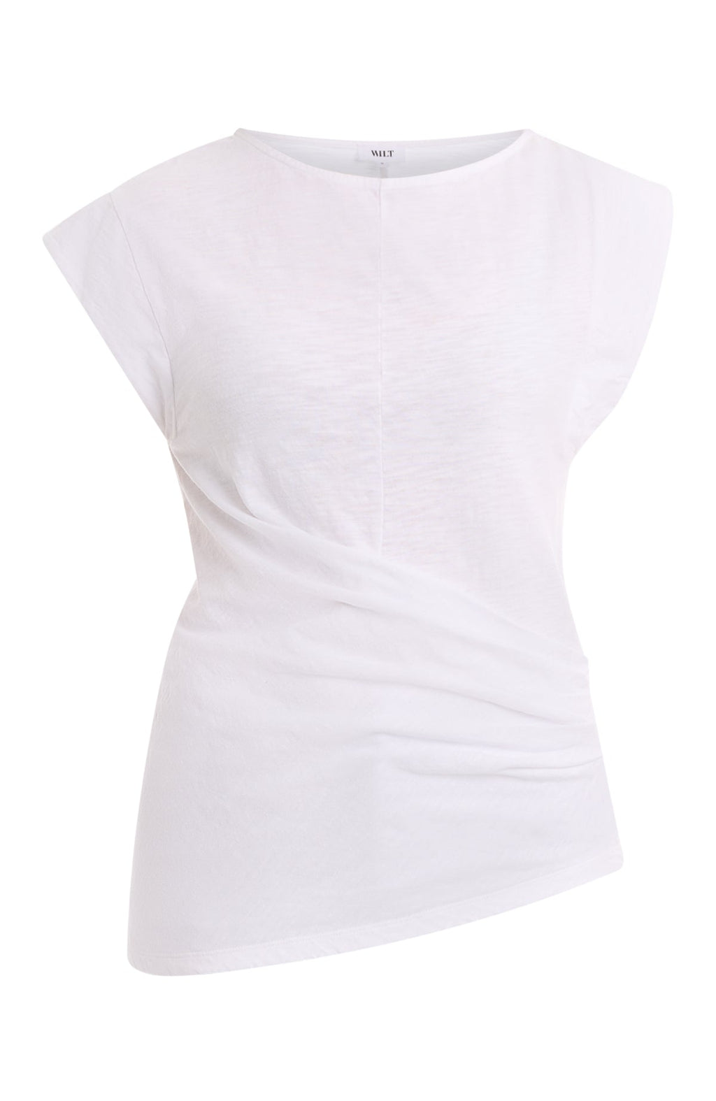 Boat neck rolled cuff