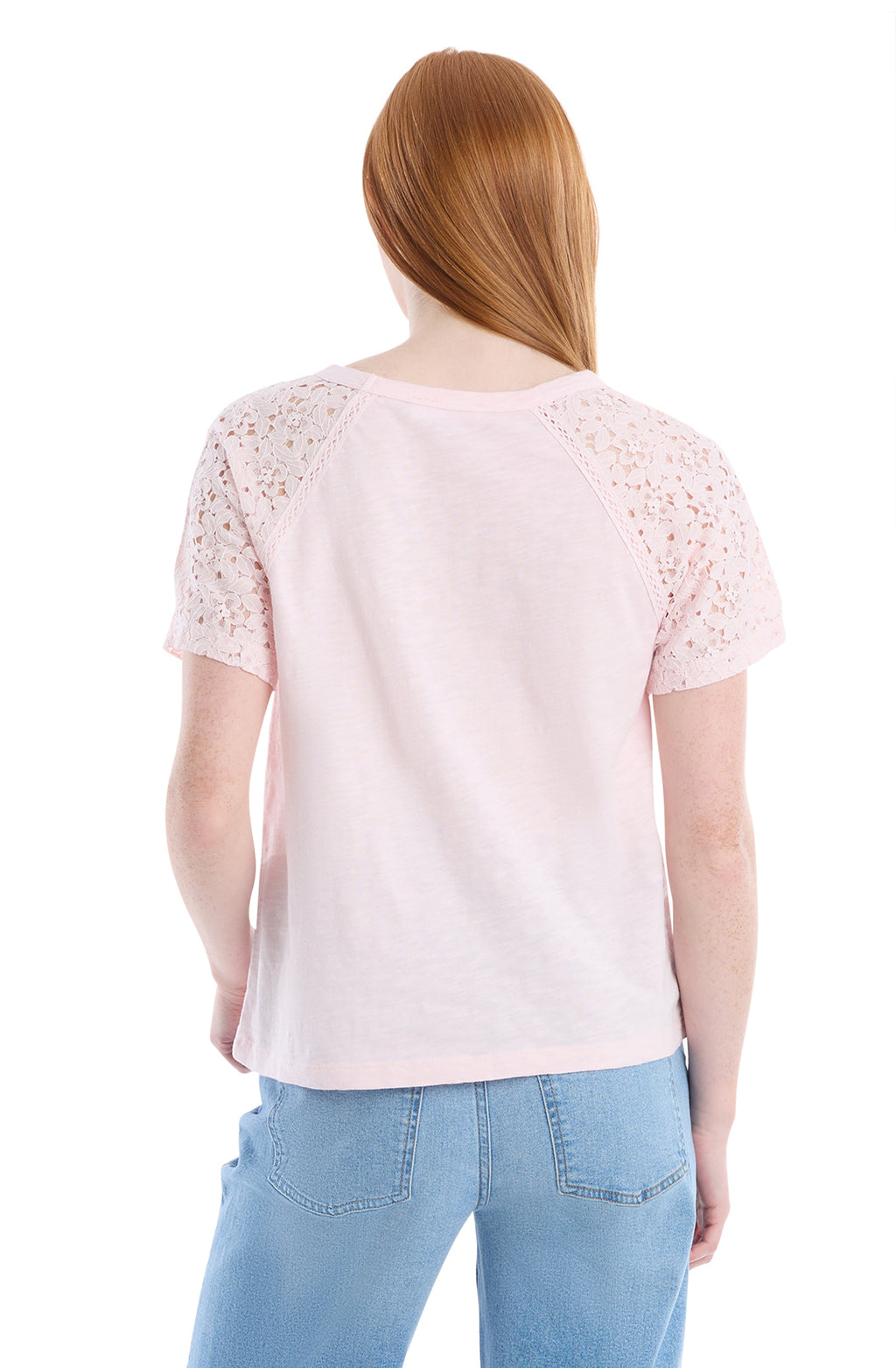 Lace raglan sleeve tee
