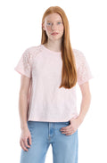 Lace raglan sleeve tee