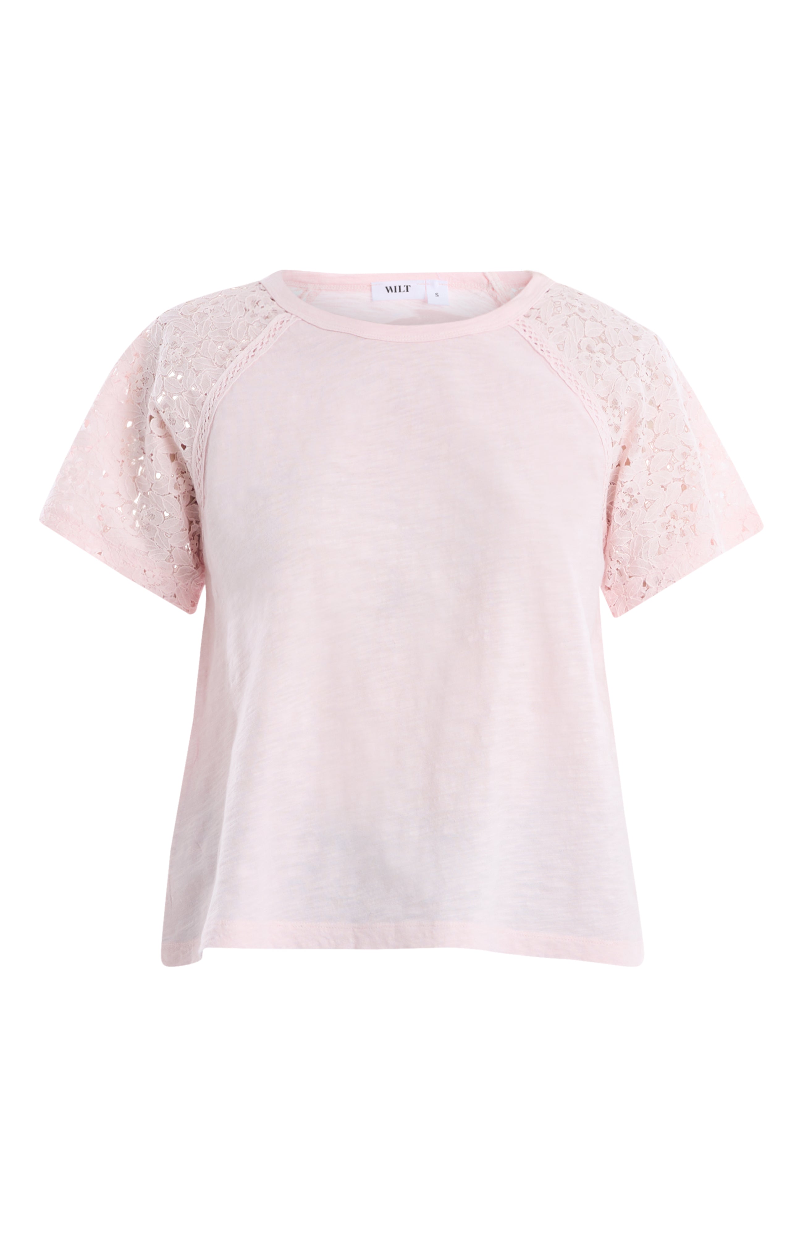 Lace raglan sleeve tee