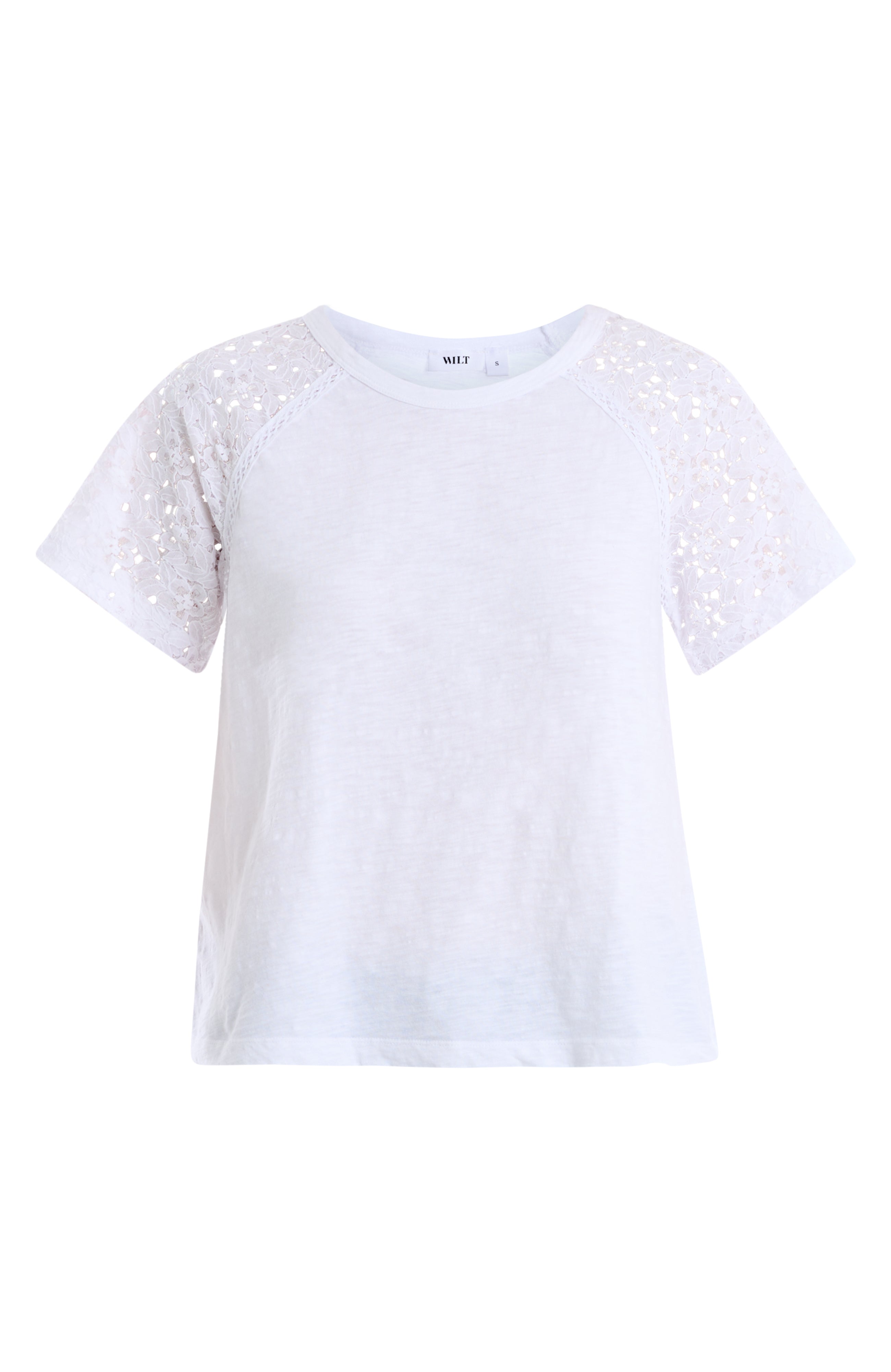 Lace raglan sleeve tee