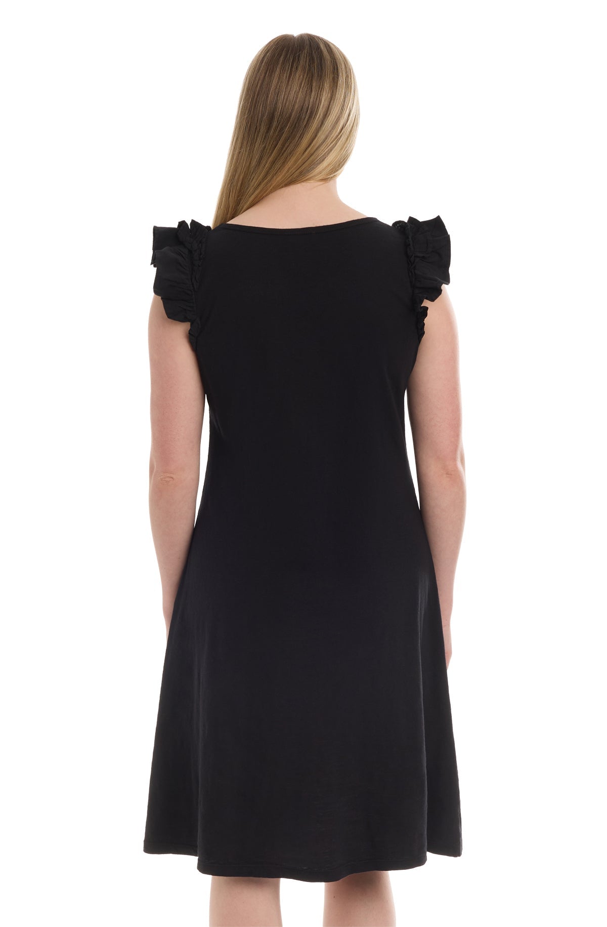 Ruffle shoulder tank dress