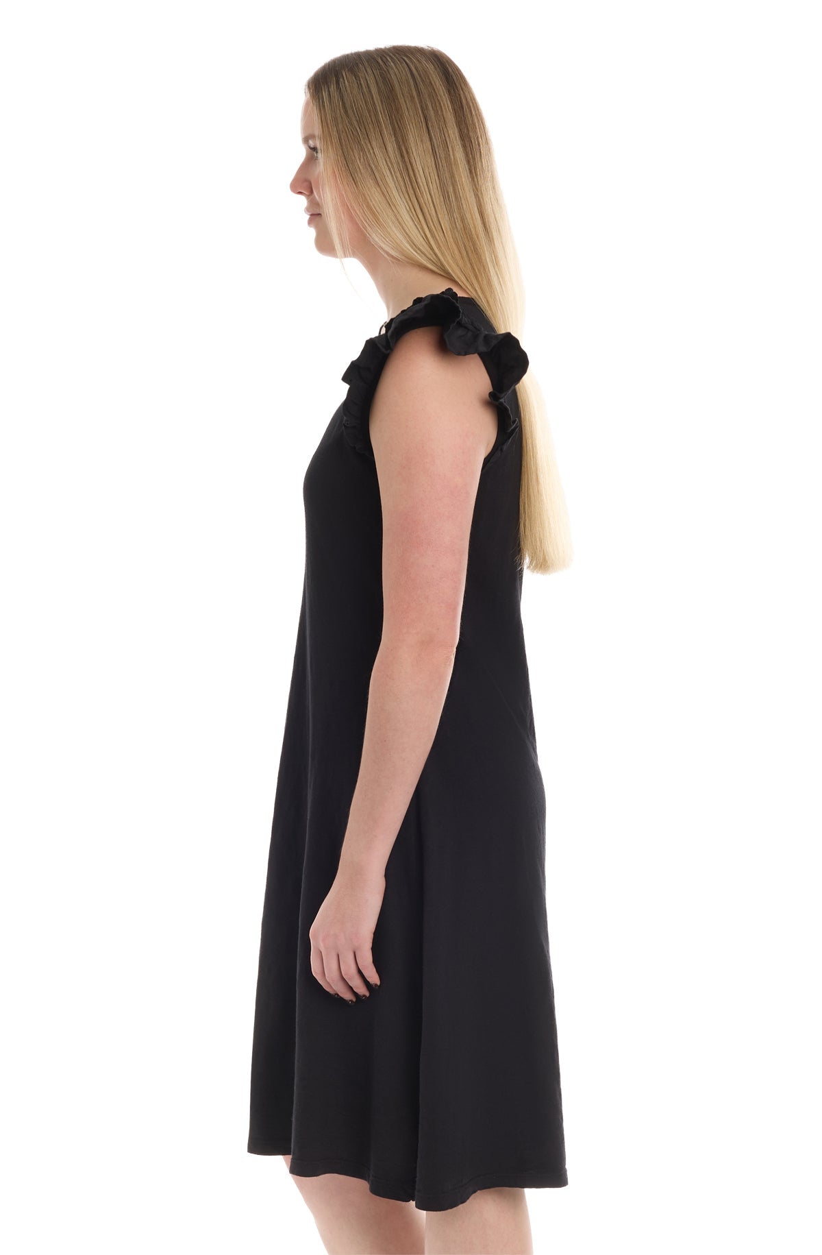 Ruffle shoulder tank dress