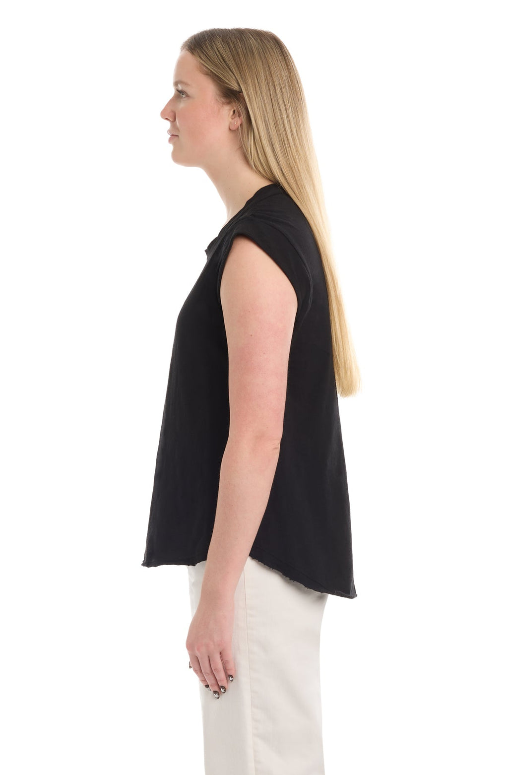 Ruched shoulder tee