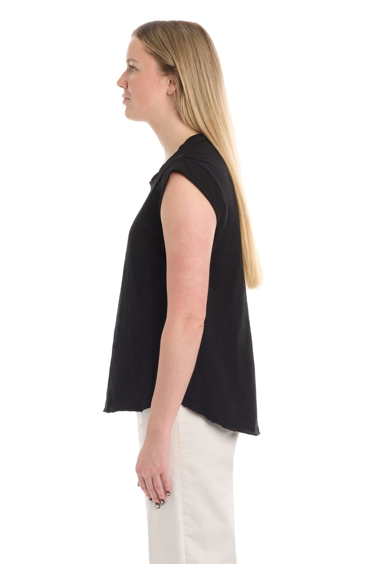 Ruched shoulder tee