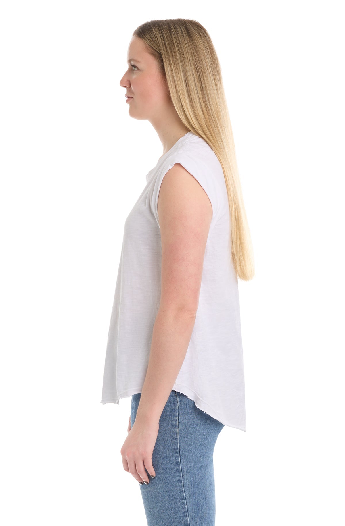 Ruched shoulder tee
