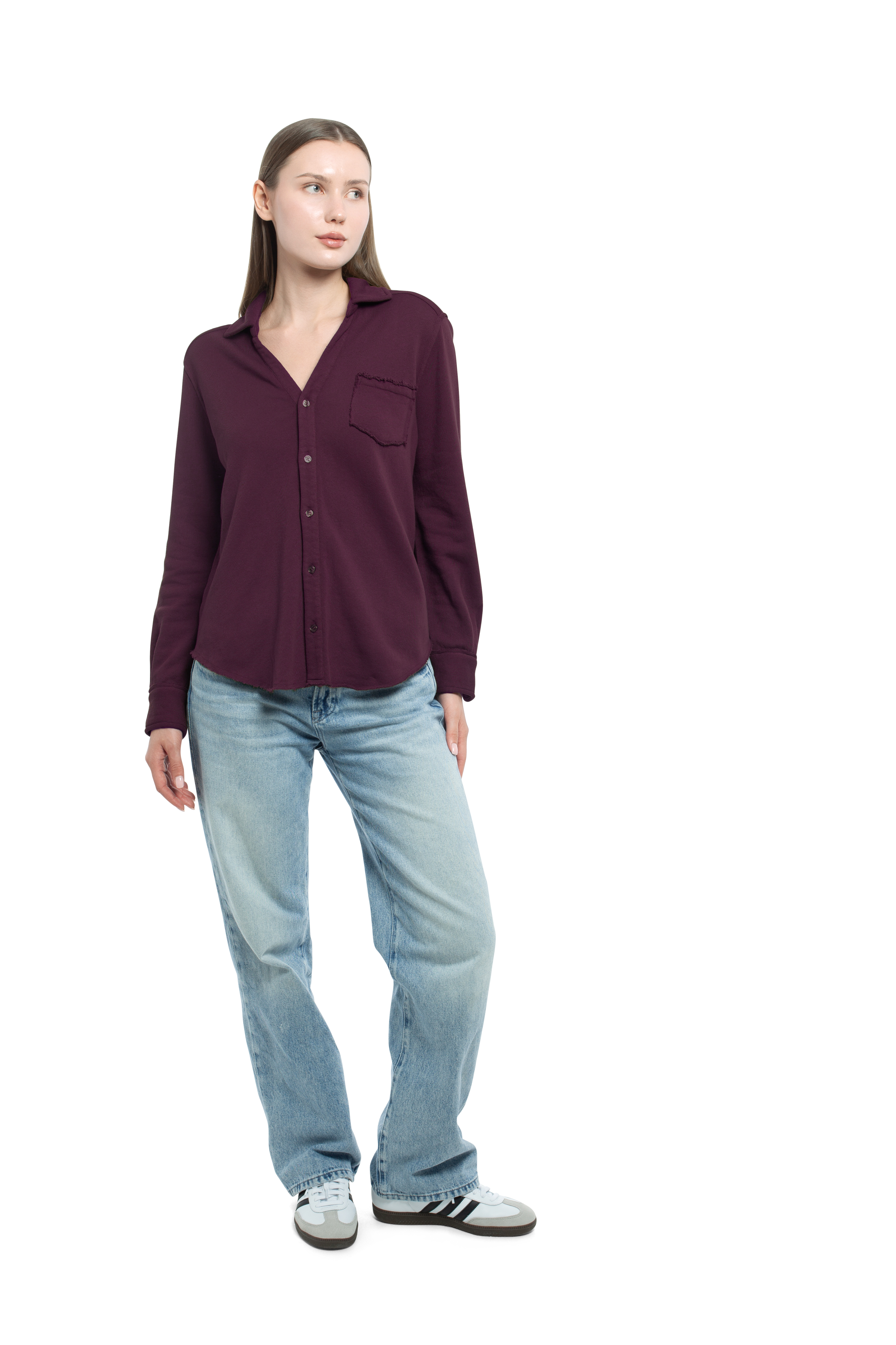 Button Front Sweatshirt