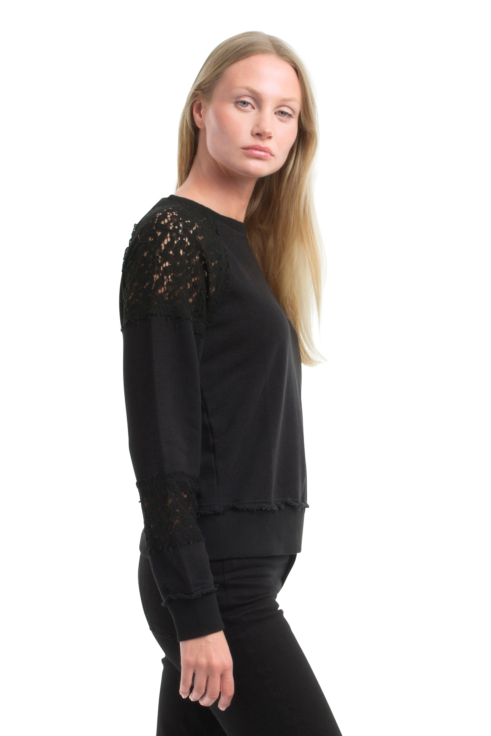 Sweatshirt with Lace Details